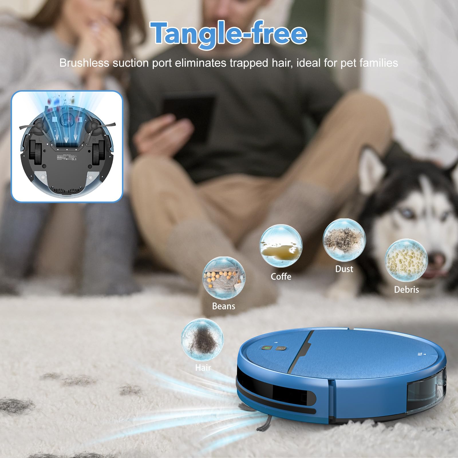 Robot Vacuum And Mop Combo, 2 In 1 Mopping Robot Vacuum Cleaner Compatible With Wifi/App, Robotic Vacuum Up To 2300Pa Suction, S
