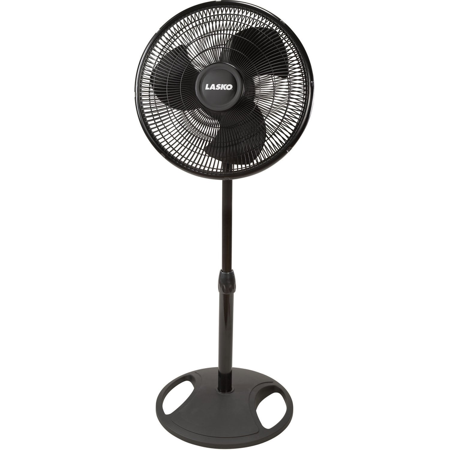 Lasko 16 Inch Oscillating 3 Speed Adjustable Pedestal Stand Fan, Black (2 Pack)