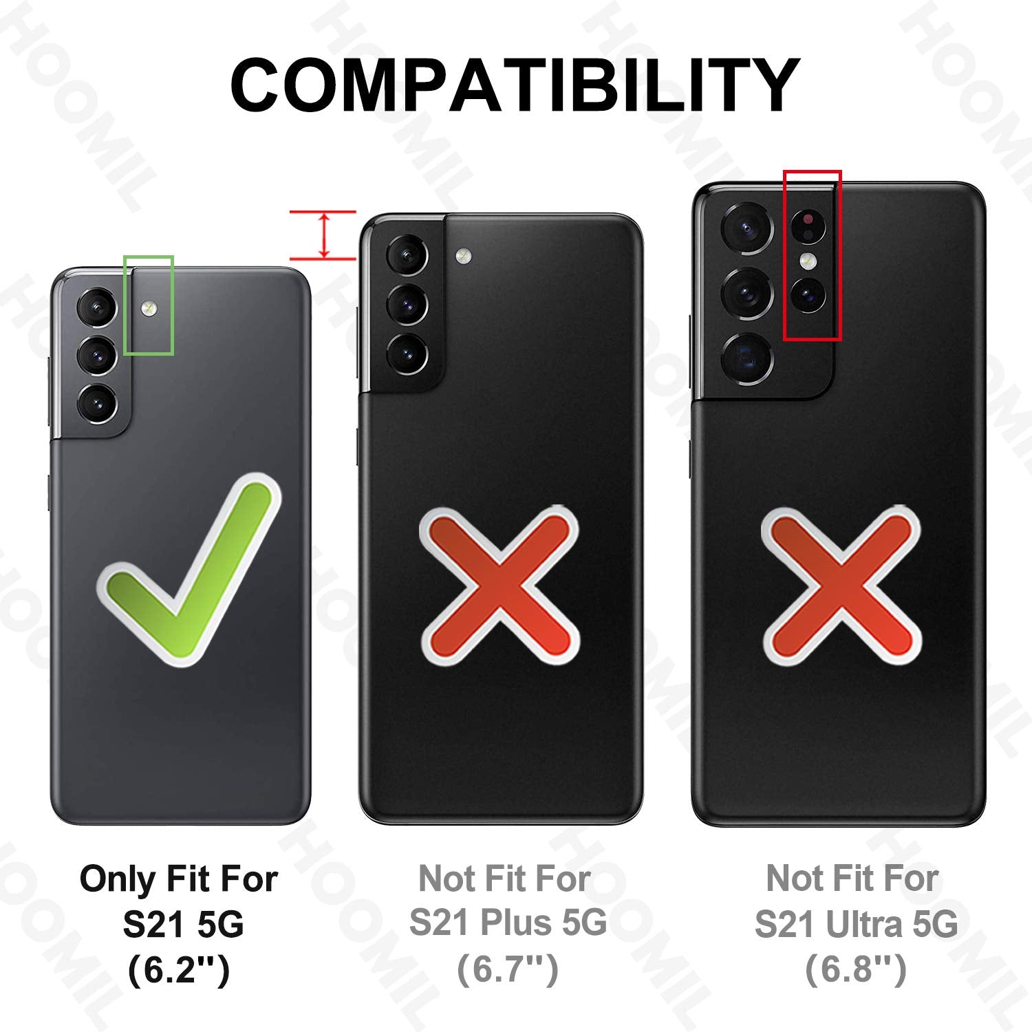 Hoomil Case For Samsung Galaxy S21 (Only, Not Fit Plus, Fe, Ultra), Non Yellowing, Drop Protection, Anti Scratch Transparent Har