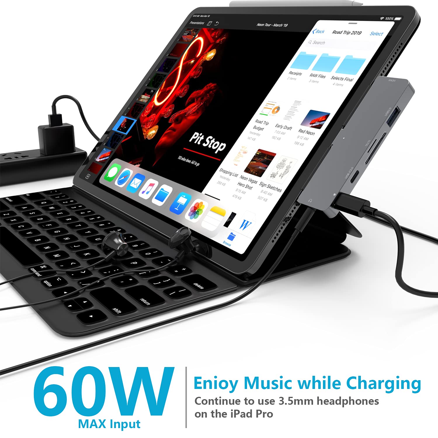 Ipad Pro Usb C Hub, 7 In 1 Adapter For Ipad Pro M4 M2 M1 13 12.9 11 Inch Ipad Air 5 4 Docking Station With 4K Hdmi, Usb C Pd, Sd