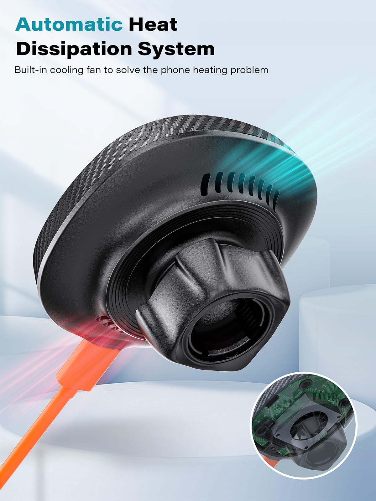 Exeliq For Qi2 15W Magsafe Car Mount Charger, Phone Holder Car Cup Holder Wireless Car Charger Heat Dissipation System, Fast Cha