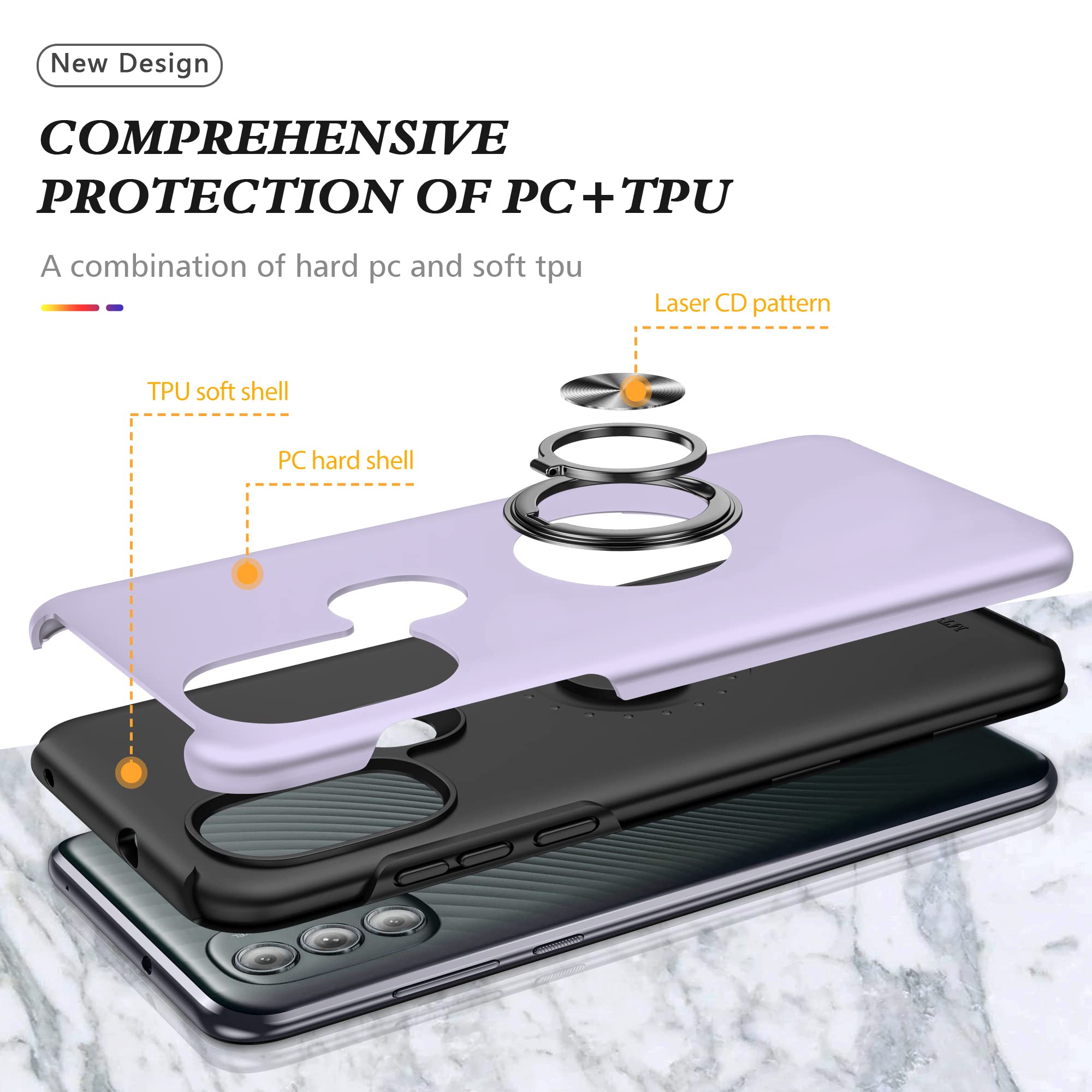 Akinik Compatible For Motorola Moto G Pure Xt2163Dl / G Power 2022, Nano Explosion-Proof Film [2 Pack], Heavy Duty Shockproof Sl