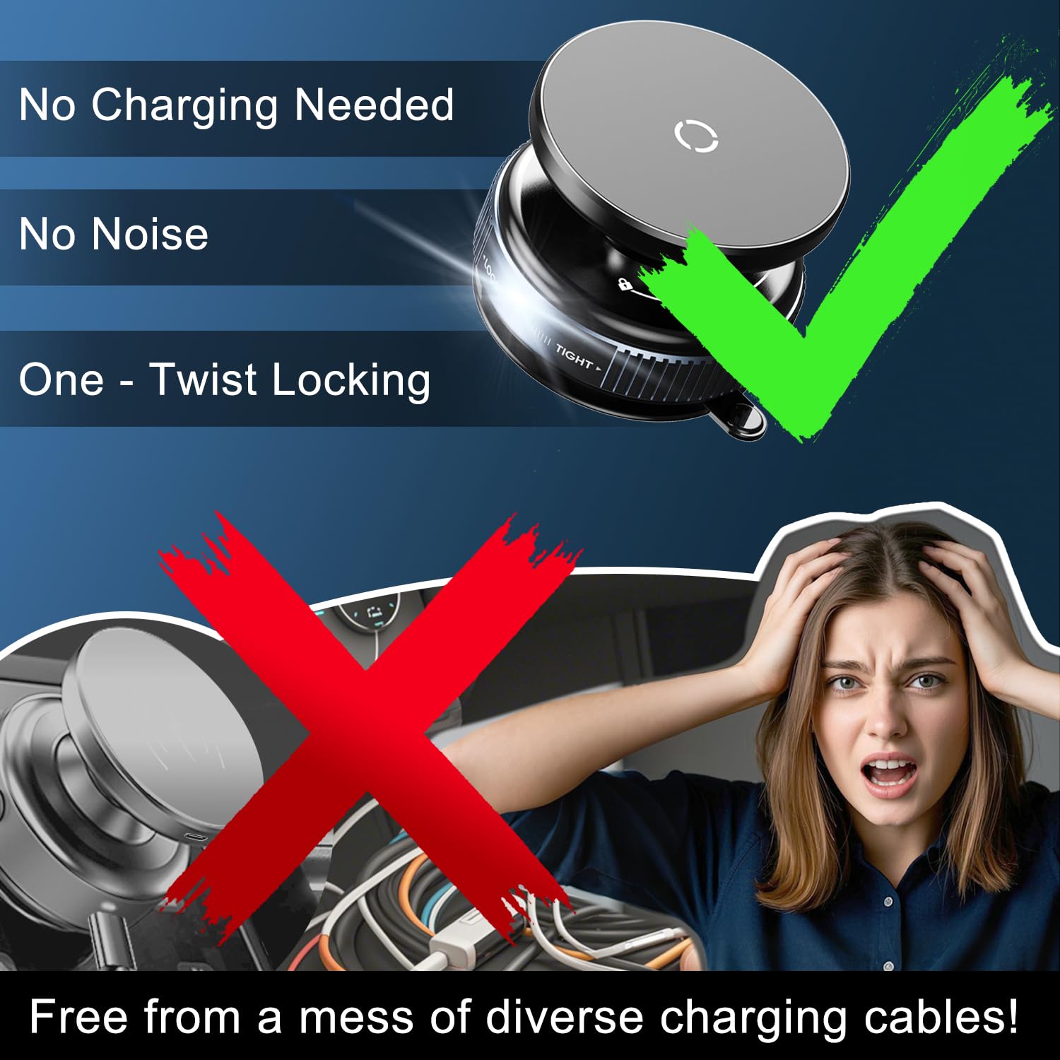 Jkoailiwi 360 Adjustable Vacuum Magnetic Phone Holder For Magsafe, Hands-Free Magnetic Suction Cup Phone Mount, Phone Holders Fo