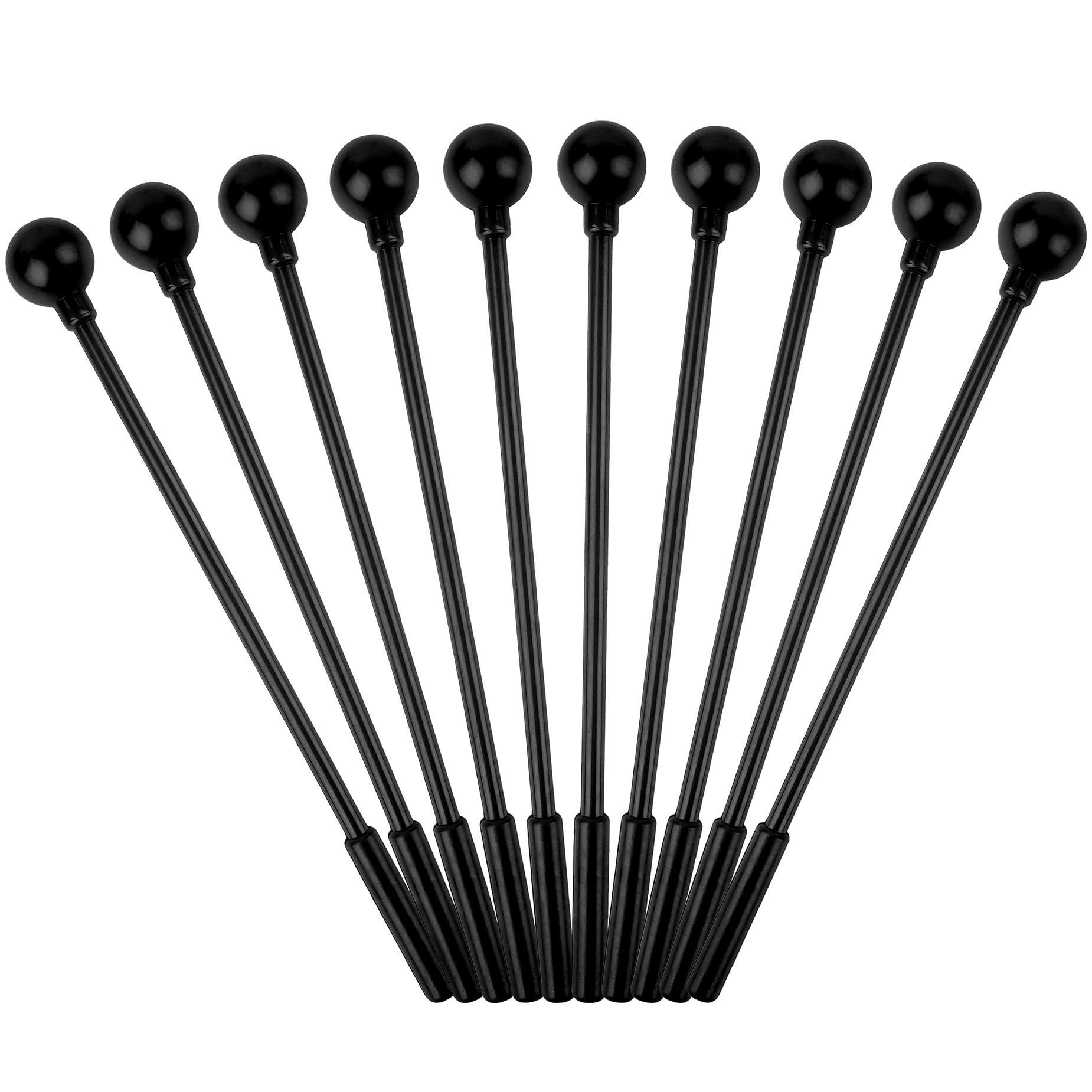 Auear, 10 Pack Drumsticks Plastic Handheld Drum Mallet Rod Musical Instrument Black