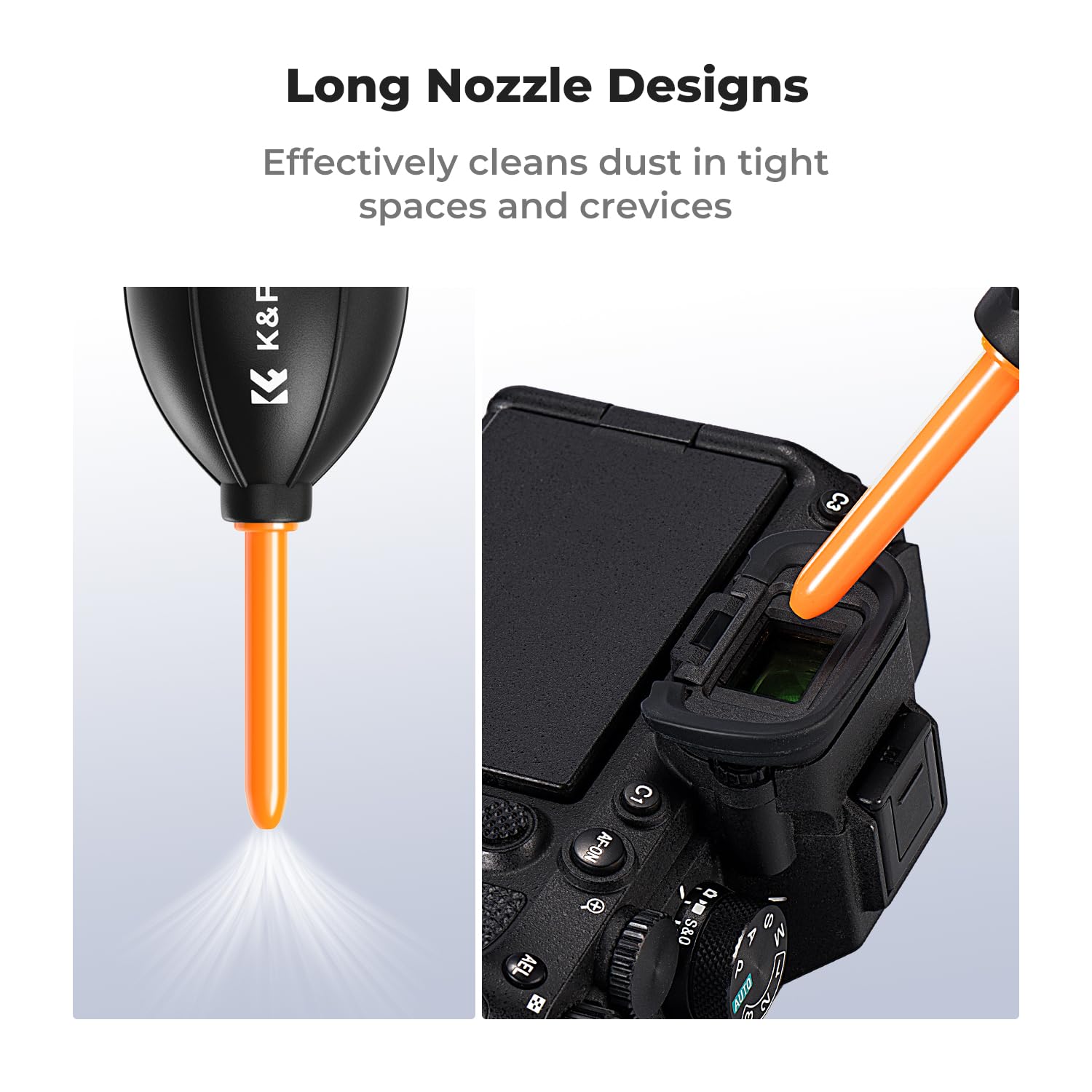 K&F Concept Lens Air Blower, Rubber Bulb Air Pump Dust Blower Cleaner, With Long Nozzle For Cell Phone, Tablet, Camera Lens Sens