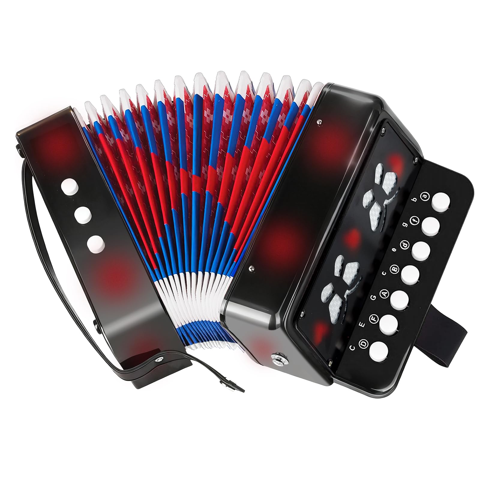 AZEAM Kids Accordion, Toy Accordion for Ages 3 5 9 7 10 12 Child Children Toddlers Beginners Kids Musical Instruments 10 Keys Bu
