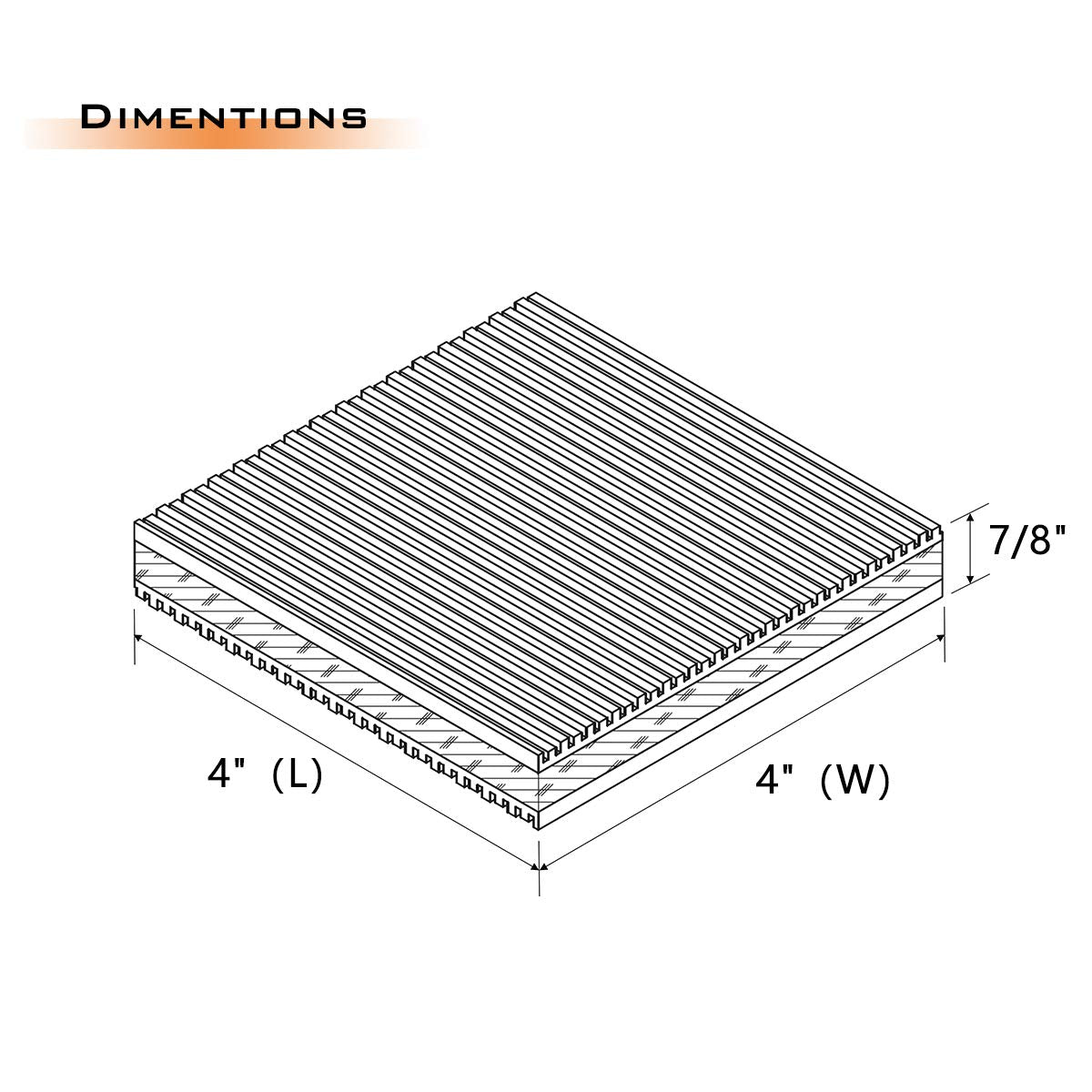 Air Jade 4 Pack Rubber Anti Vibration Pads, 4 X 4 X 7/8 Inches Heavy Duty Eva Vibration Isolation Pads Mats For Hvac, Washers, C