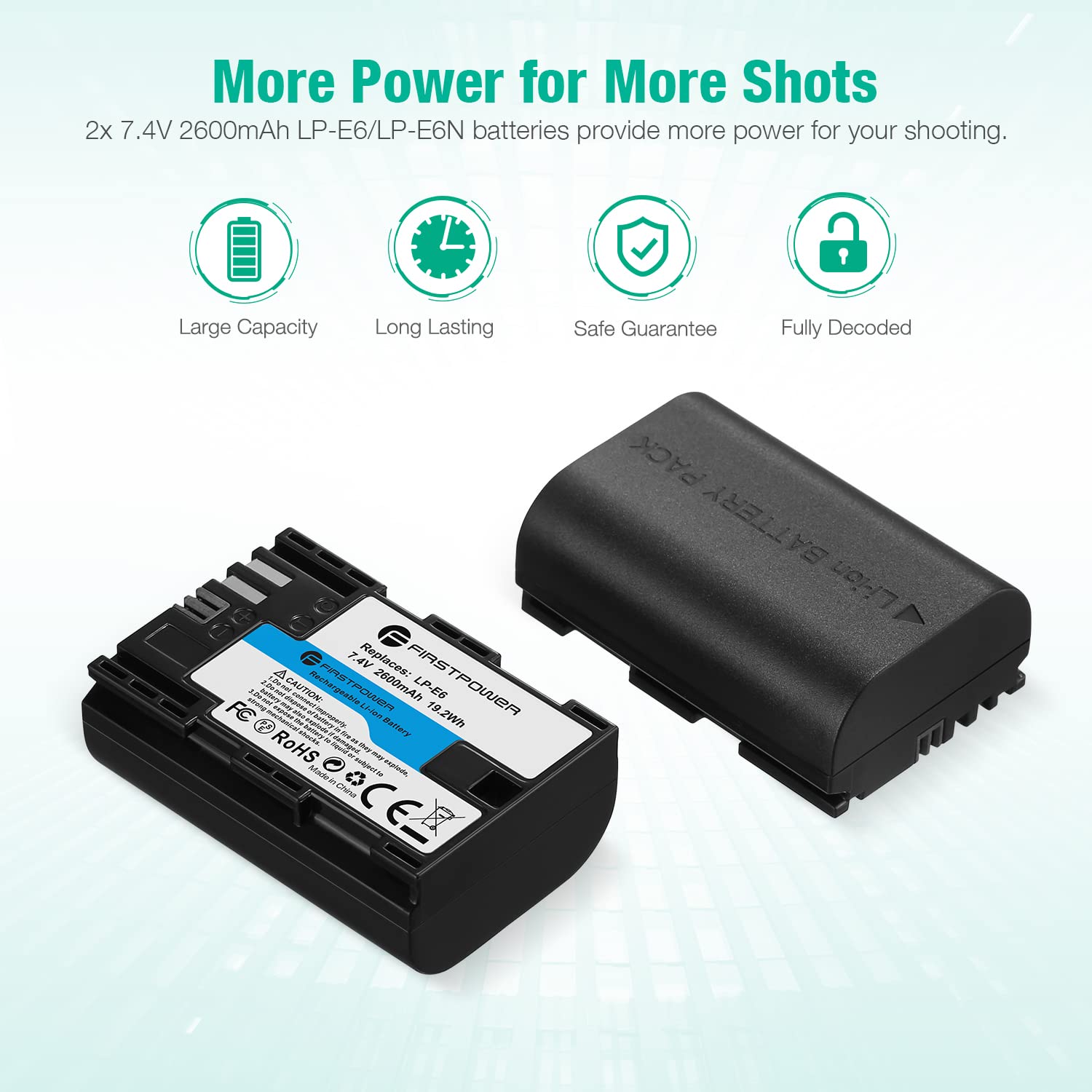 Firstpower Lp E6 Lp E6N Batteries And Dual Usb Charger Compatible With Canon Eos 5D Mark Ii Iii Iv, 5Ds, 5Ds R, 6D, 6D Mark Ii,