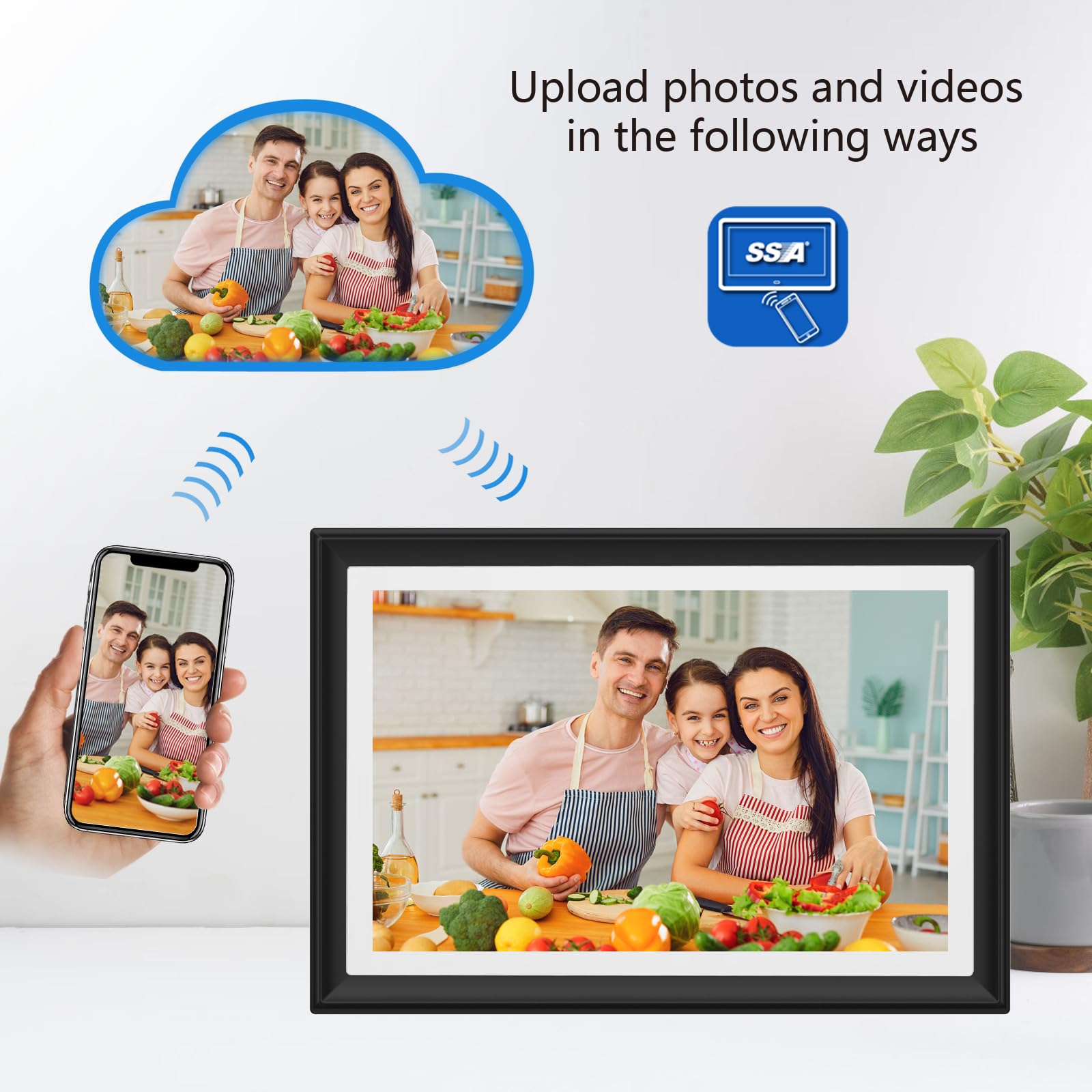 Ssa Wifi Frame 32Gb Digital Picture Frame Wifi 10.1 Inch Digital Photo Frame With Ips Touch Screen, Auto Rotate,Send 50 Photo Un