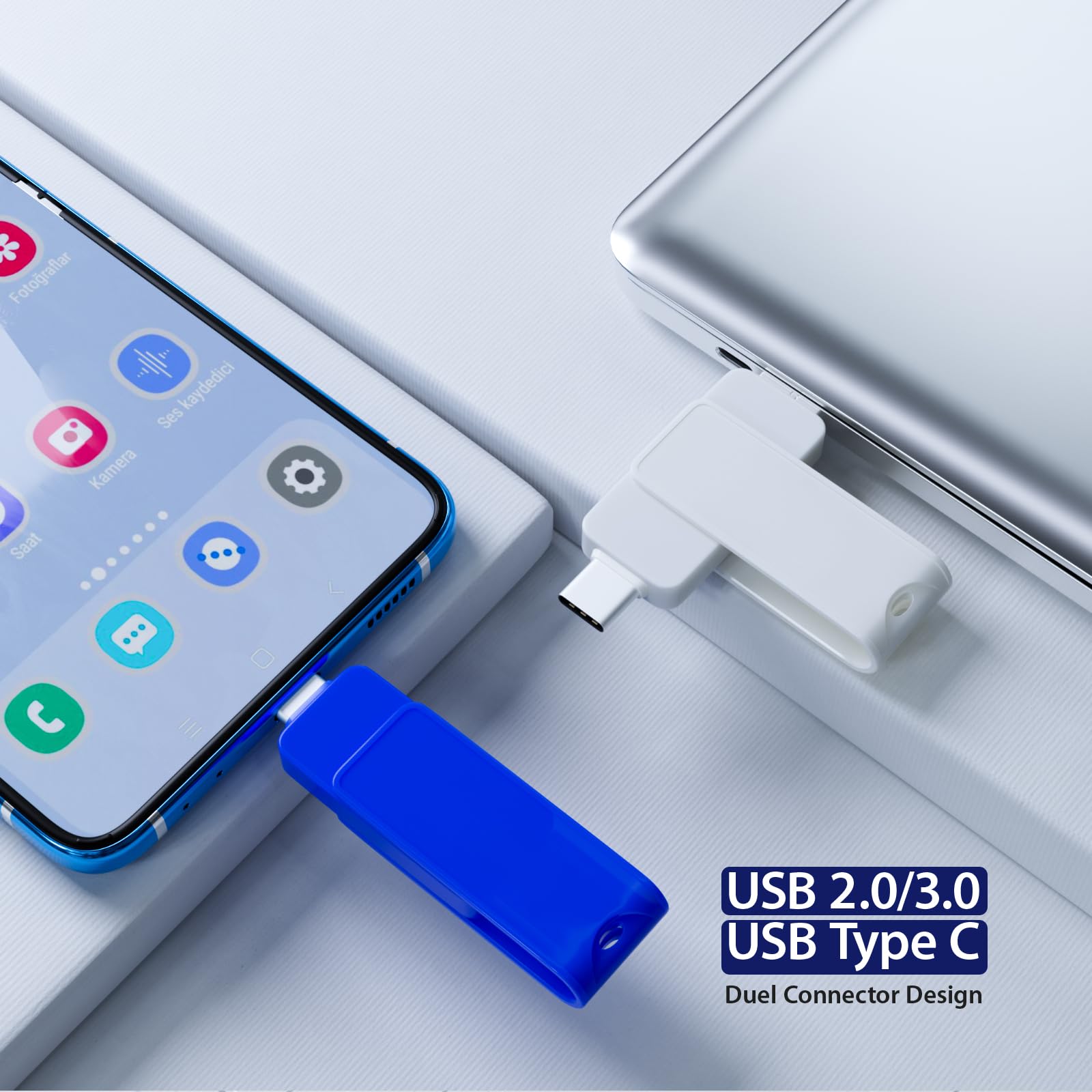 Possibox Type C&Usb A 2 In 1 Usb Flash Drive 64Gb High Speed Usb3.0 Writable Dual Memory Stick 5 Pack