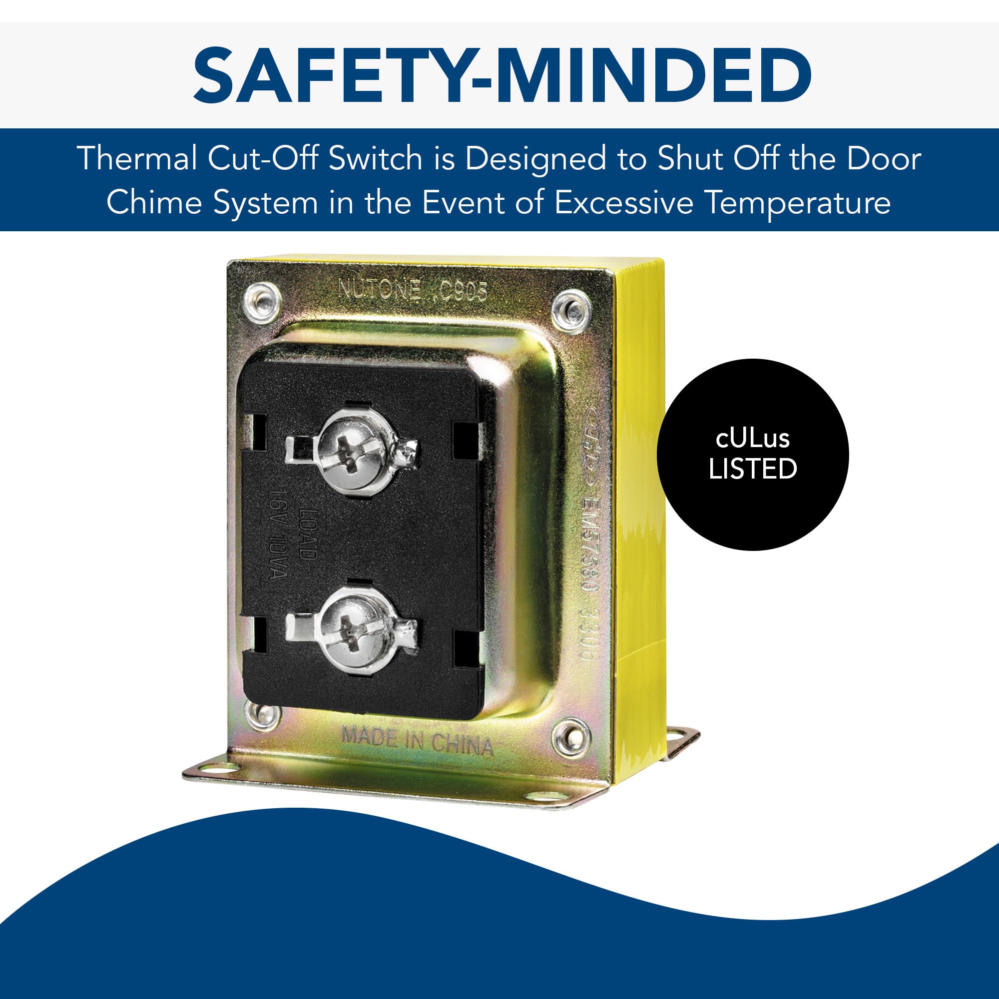 Broan Nutone Door Chime Transformer, 16 Volt 10Va, Golden