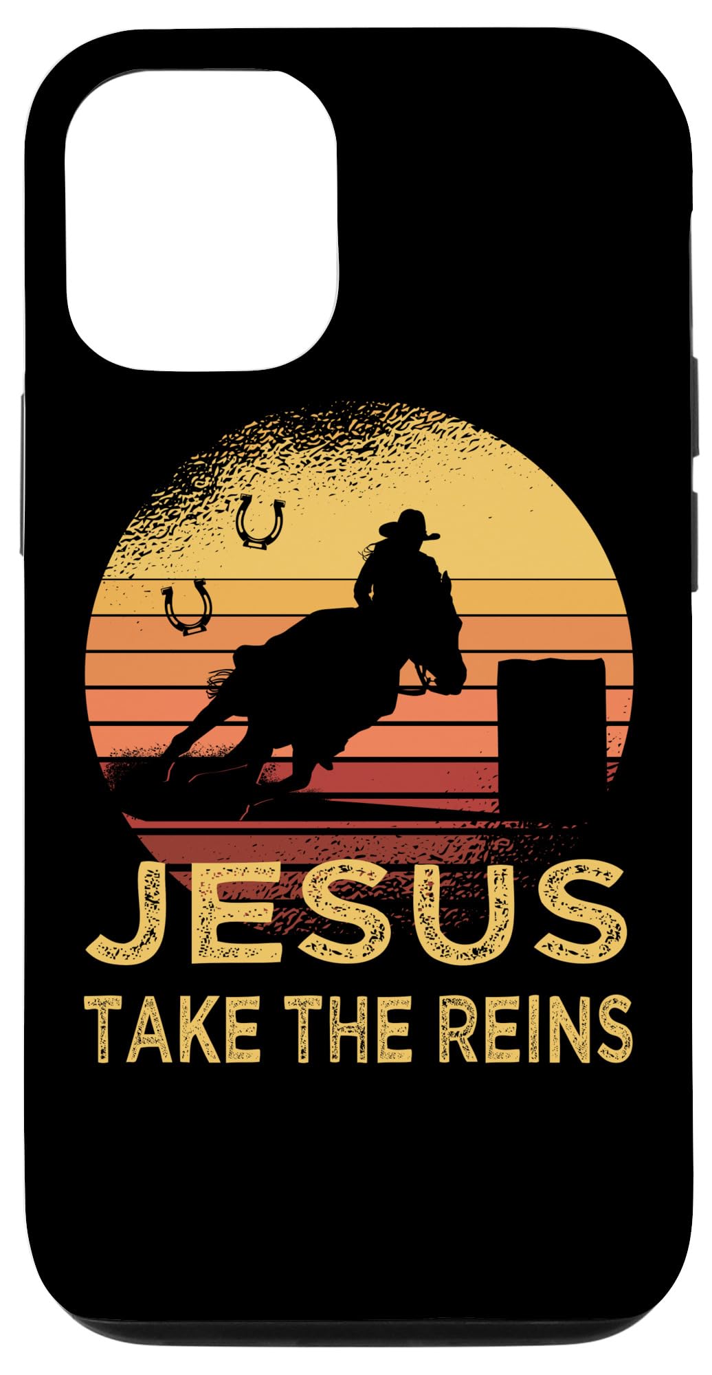 Iphone 12/12 Pro Vintage Retro Horse Barrel Racing Jesus Take The Reins Rodeo Case