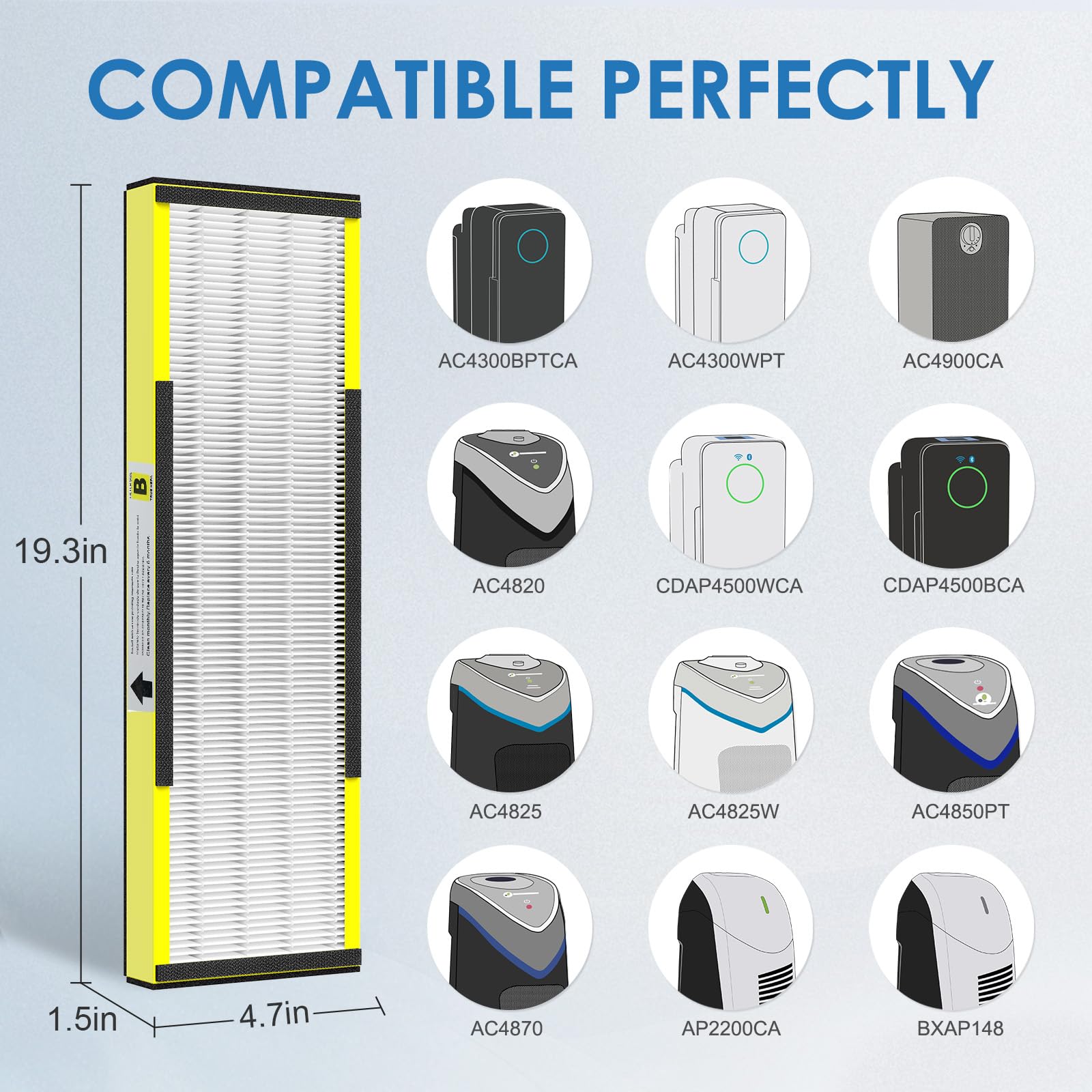 [Elowoke] 2 Pack 4825 Hepa Filter B Compatible With G??Rm Guardian Air Purifier Filter Replacement For Model Flt4825 Ac4825 Ac43