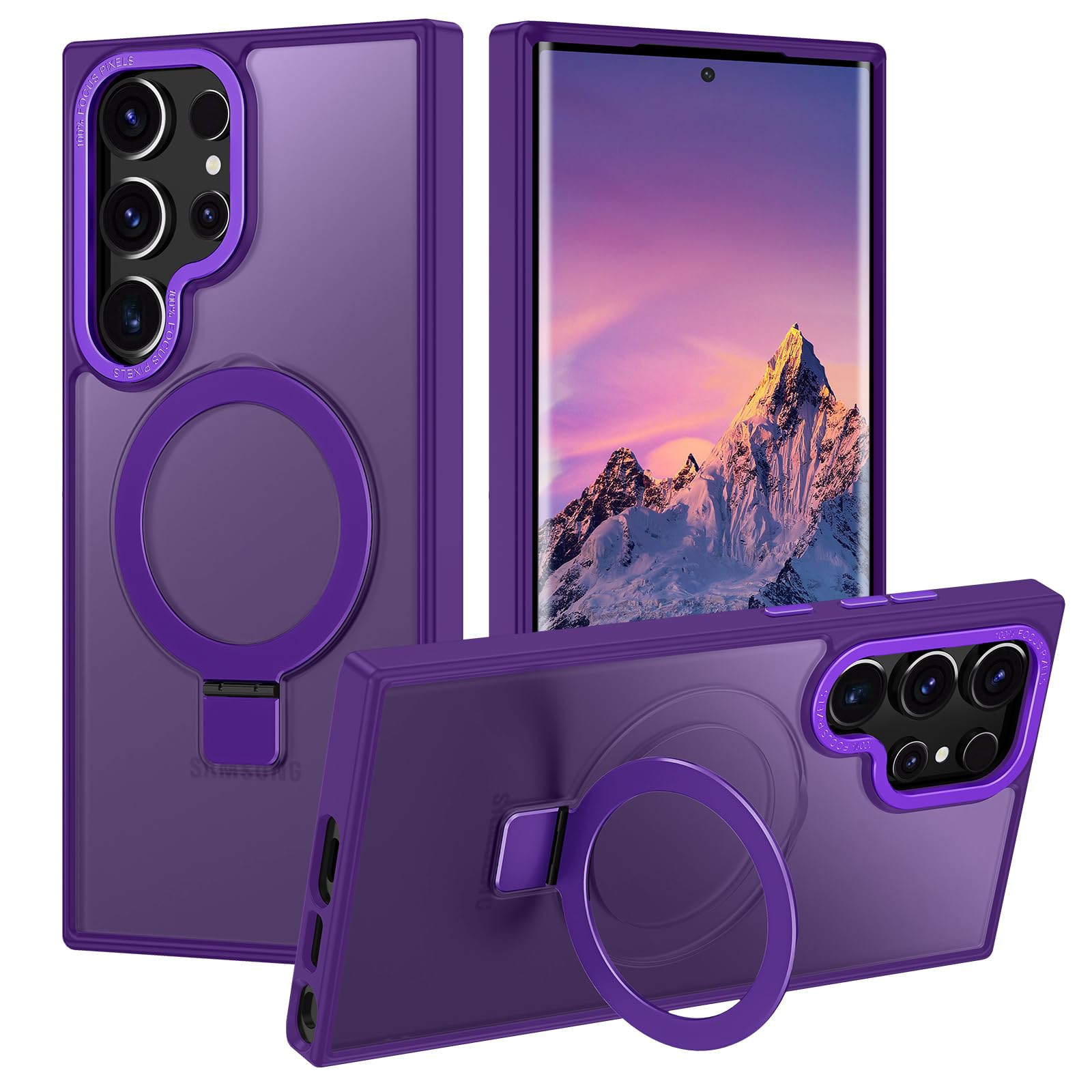 Casehas for Samsung Galaxy S23 Ultra Case,with Magnetic Invisible Stand [Military Drop Protection] [Compatible with MagSafe] Sho