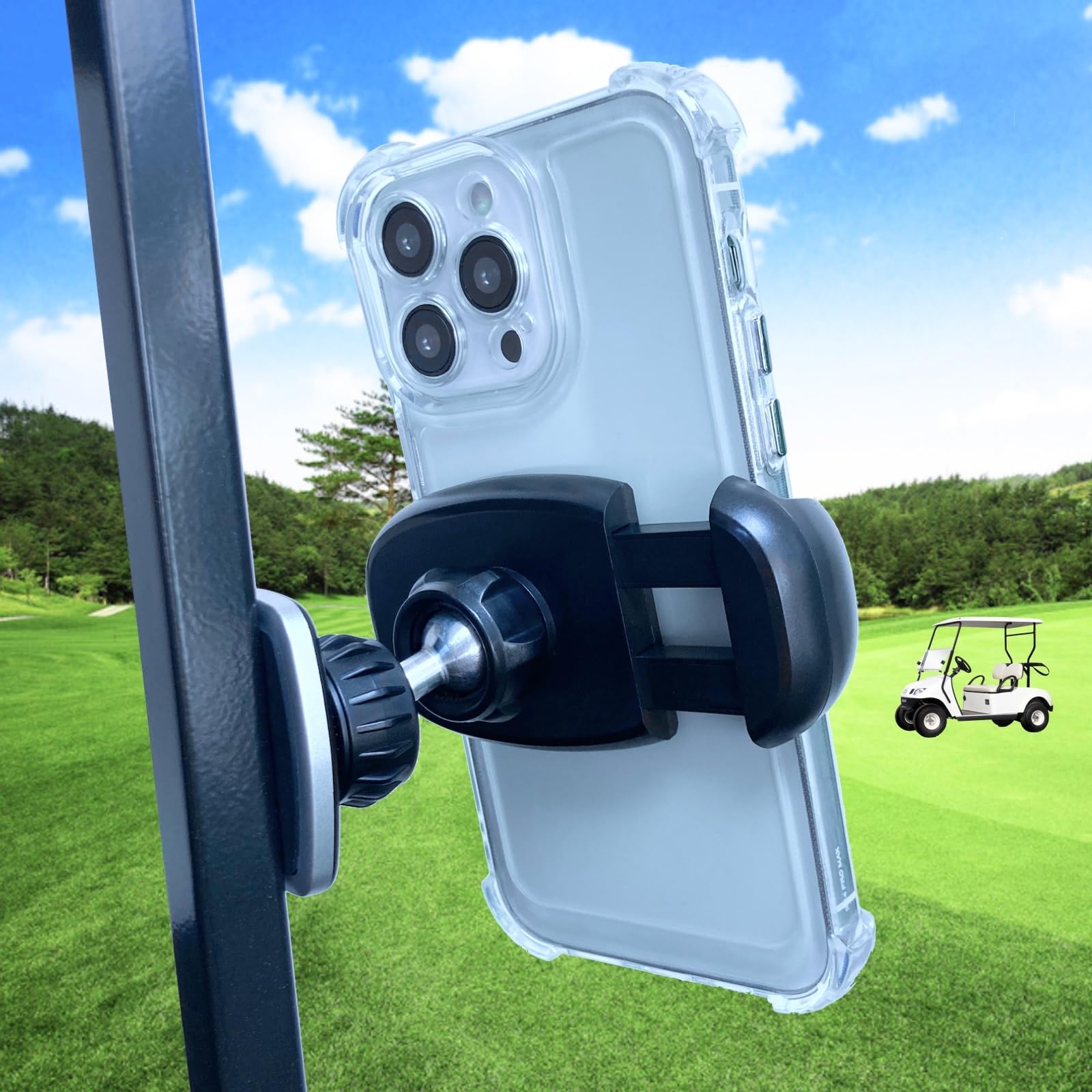Armolabx Golf Cart Magnetic Phone Holder Mount [Upgraded], Golf Cart Phone Holder [Big Phones & Thick Cases Friendly], Magnetic 