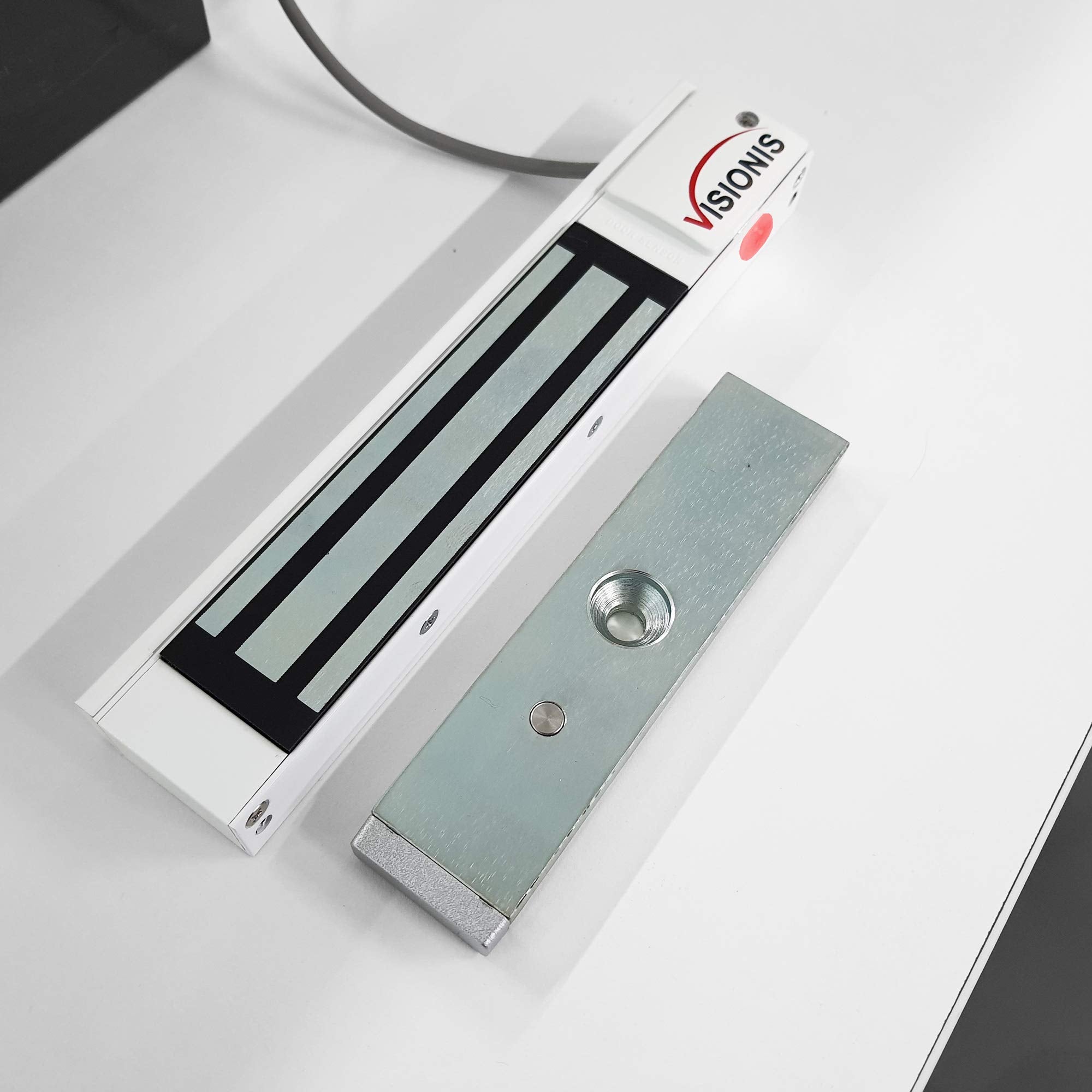 Visionis Vs Visml300Led Wh Indoor 300Lbs White Electromagnetic Lock With Led Sensor For Door Access Control