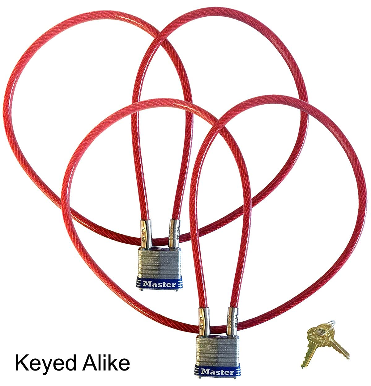 Motorcycle Helmet/Jacket, Multi Purpose 3 Ft. Cable Locks   Master Lock #719Ka   2 Keyed Alike