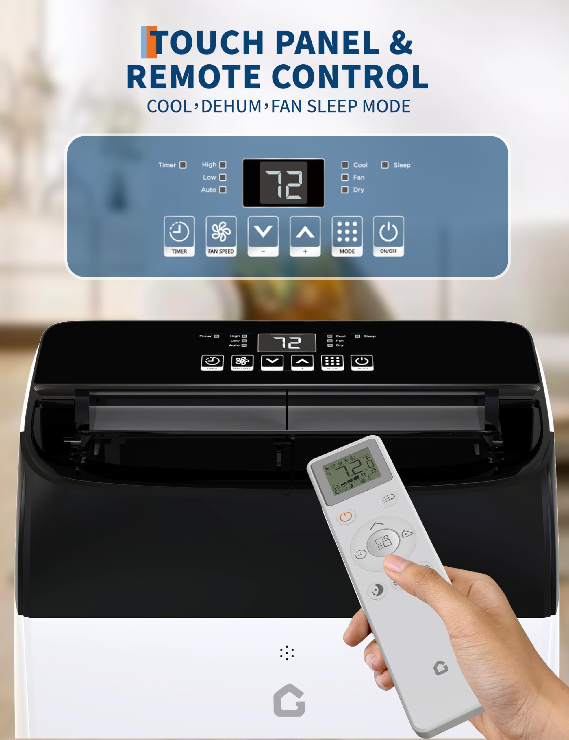 14000 Btu Portable Air Conditioners, 3-In-1 Free Standing Cooling Ac Unit With Fan & Dehumidifier, Quiet Air Condicionado Coolin