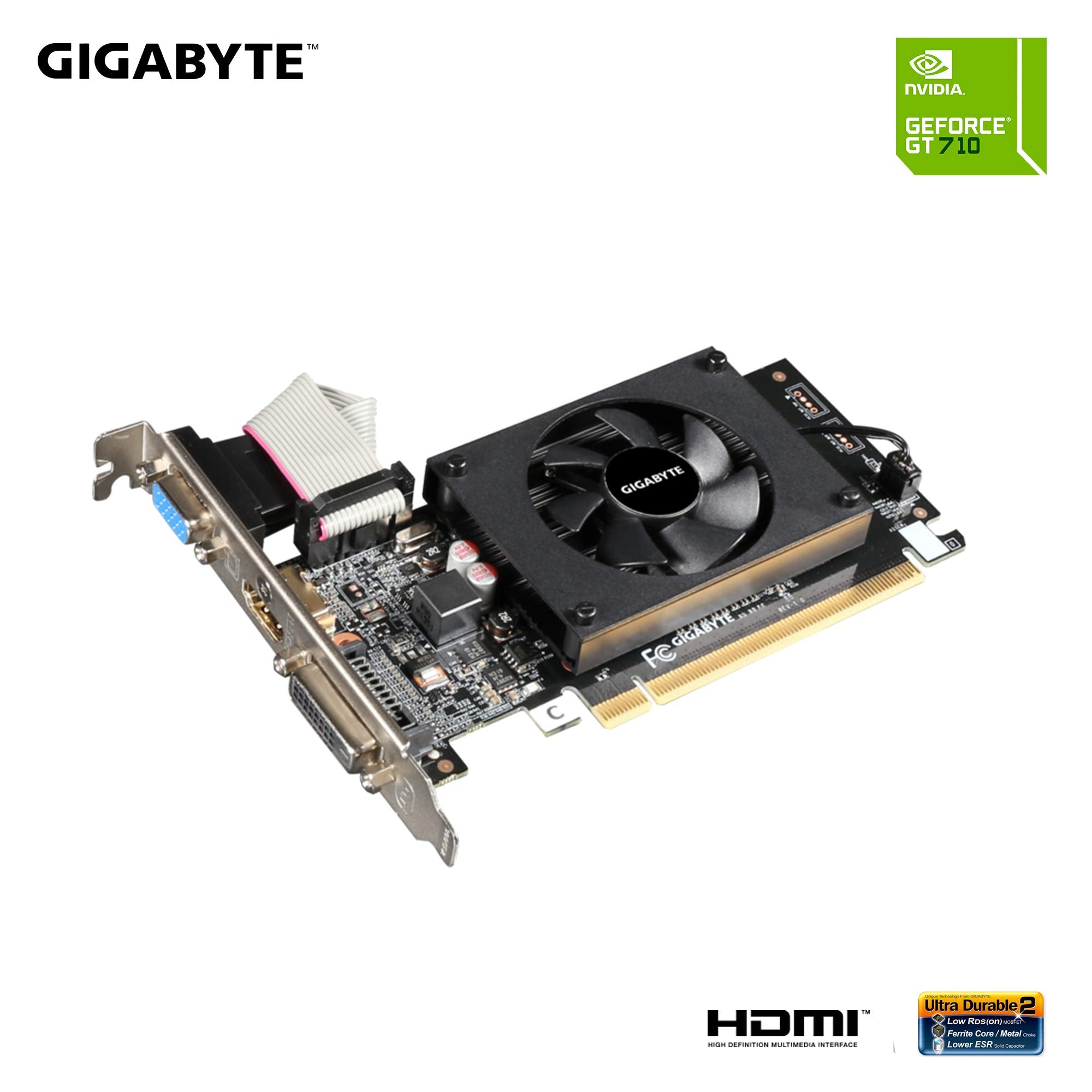 Gigabyte Geforce Gt 710 2Gb Low Profile Graphic Card (Gv N710D3 2Gl Rev2.0) (Pack Of 30)