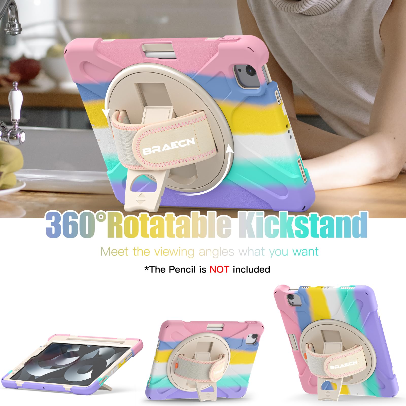 Braecnstock Kids Case For Apple Ipad Air 11 Inch 2024 M2 Ipad Air 5Th 4Th Gen 10.9'' Ipad Pro 11 Inch 4Th 3Rd 2Nd 1St Gen With S