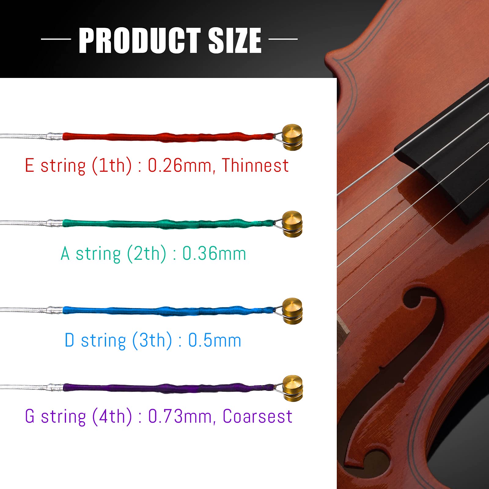 8 Pieces Violin Strings Universal Full Set (G D A E) 4/4 Violin Universal String Steel Core Violin Fiddle String Strings For Ins