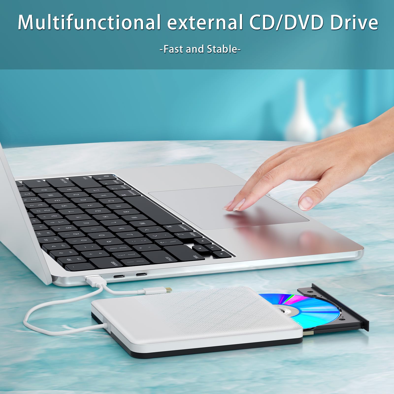 Dainty External Cd/Dvd Drive For Laptop Portable Cd/Dvd Burner Usb 3.0 Optical Disk Drive For For Laptop Mac, Dvd Player For Lap