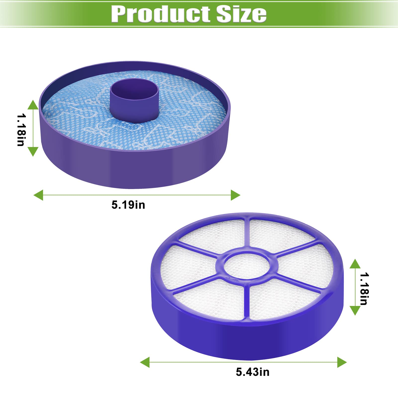 Anicell 2 Pack Pre Motor Filter & Post Motor Exhaust Hepa Filter Replacement For Dyson Dc33 Multi Floor, Dc33 Total Clean, And D