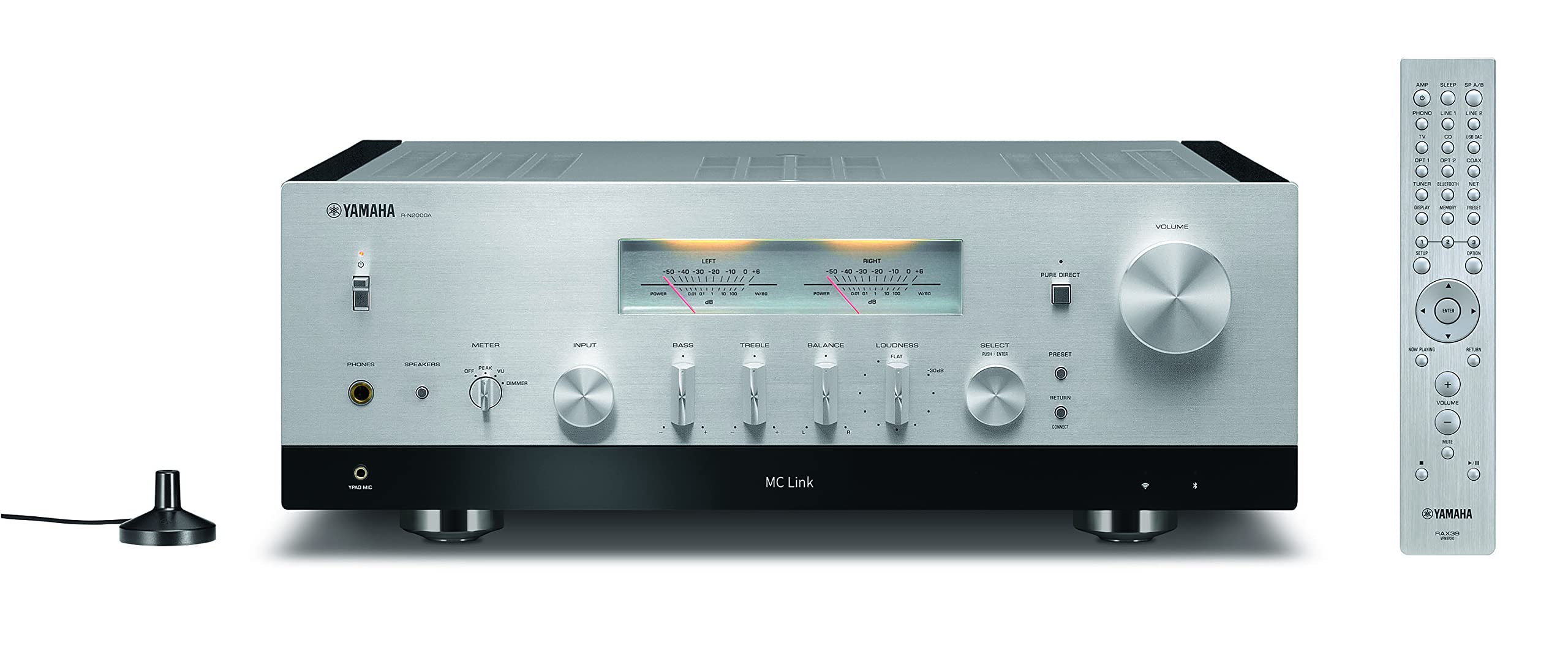 Yamaha Audio Yamaha R-N2000A Hi-Fi Network Receiver With Streaming, Phono And Dac - Silver