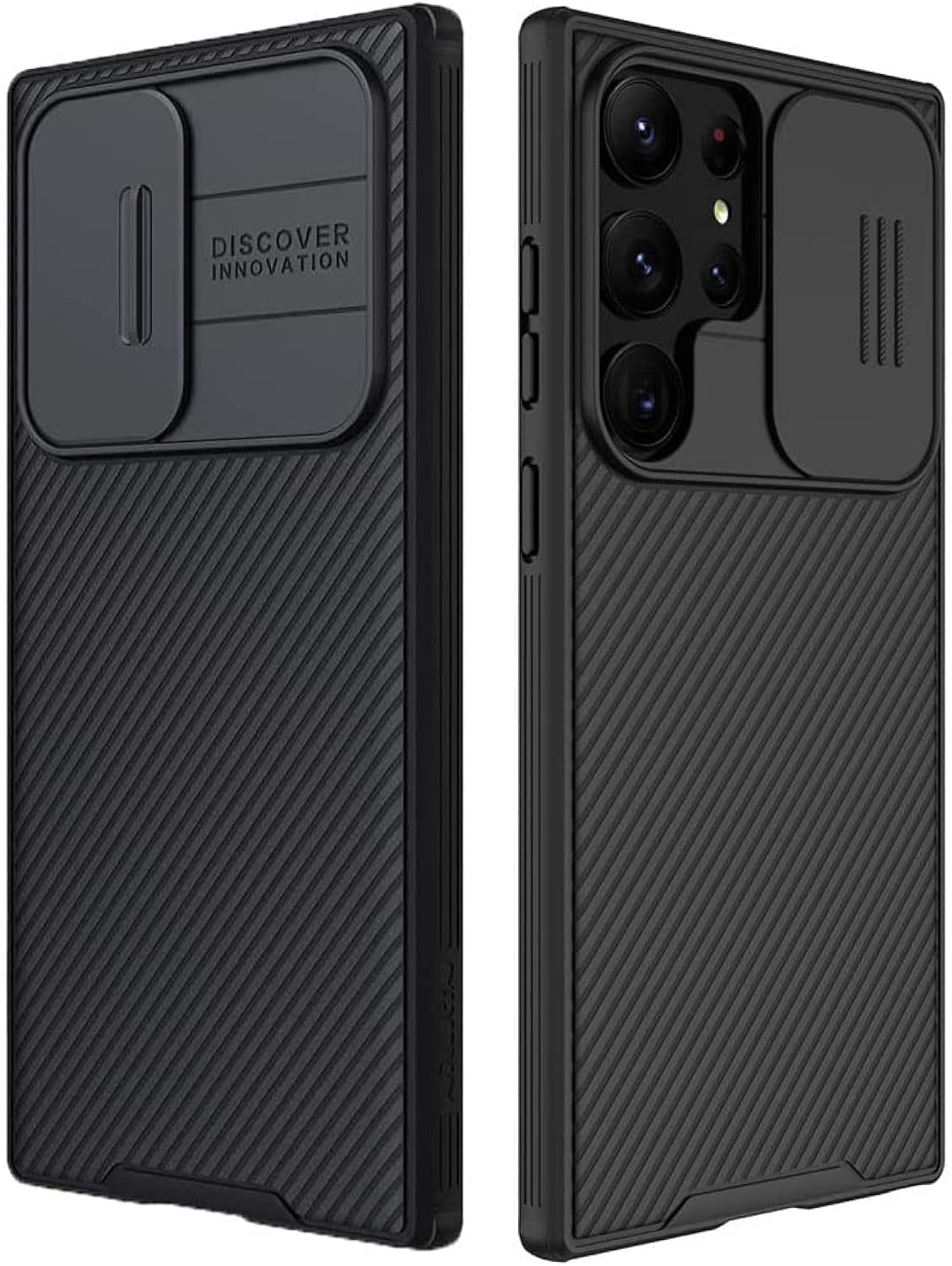 Mangix for Samsung Galaxy S22 Ultra Case with Camera Cover,Slim Fit Thin Polycarbonate Protective Shockproof Cover with Slide Ca