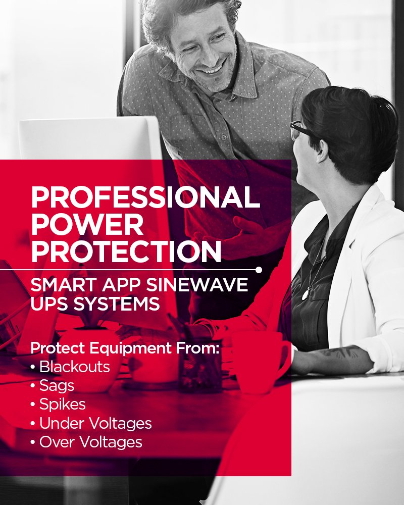 Cyberpower Pr1000Lcdrt1U Smart App Sinewave Ups System, 1000Va/800W, 7 Outlets, Avr, 1U Rack/Tower