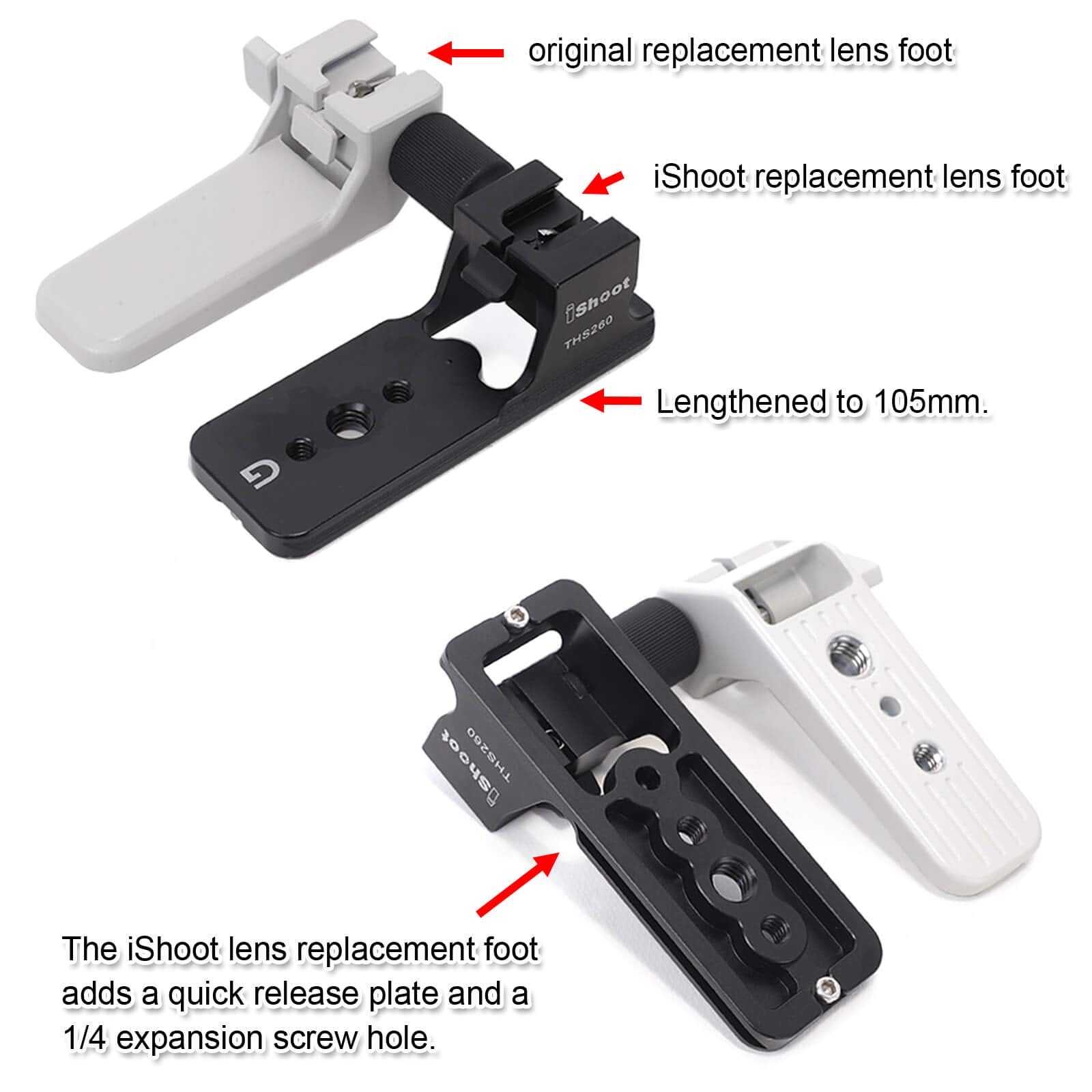 Ishoot Lens Collar Replacement Foot, Tripod Mount Rings Stand Base Compatible With Sony Fe 200 600Mm F/5.6 6.3 G Oss Lens Sel200
