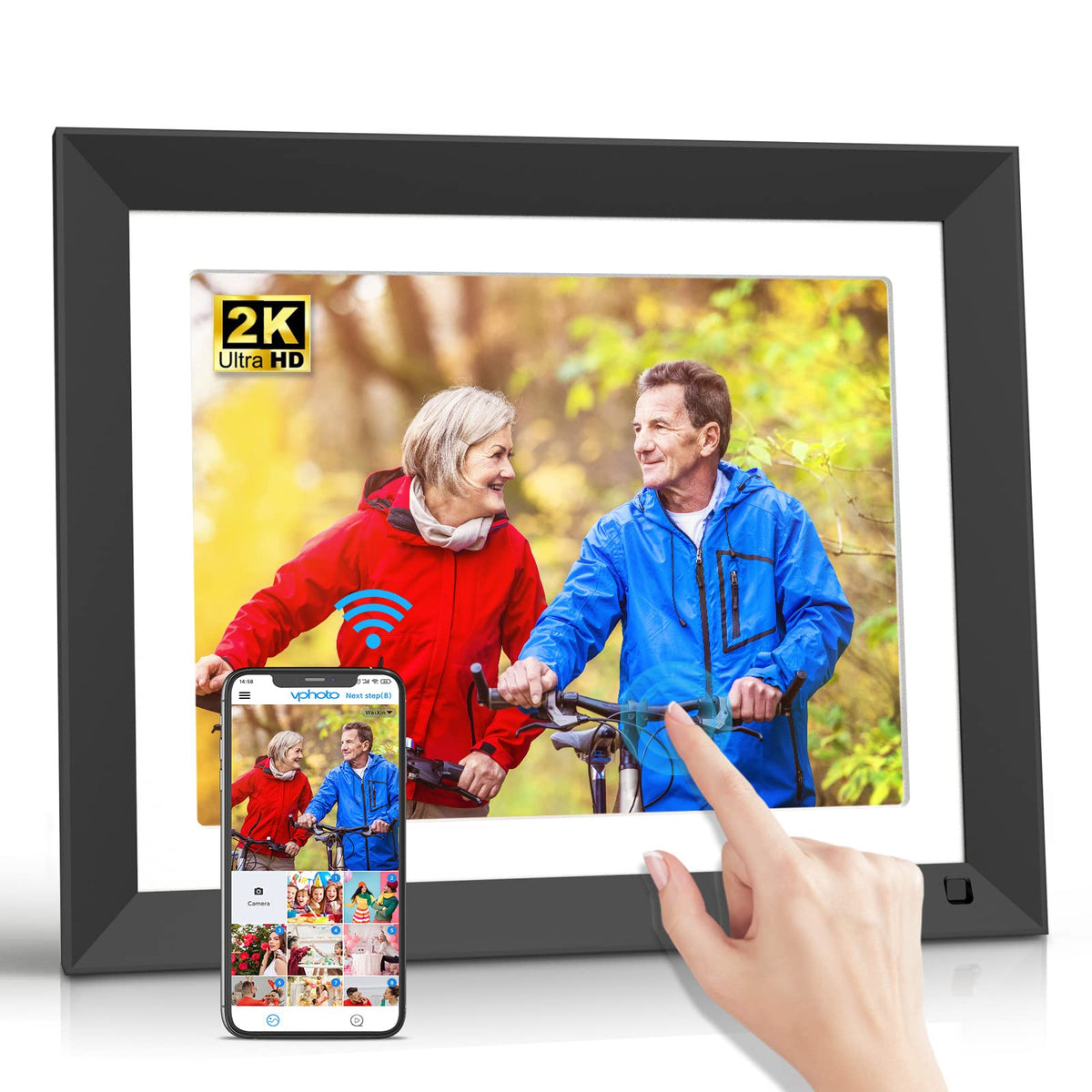 Fullja 11 Inch Wifi Digital Photo Frame   Smart Digital Picture Frame, 16Gb, Motion Sensor, Full Function, Sharing Photos And Vi