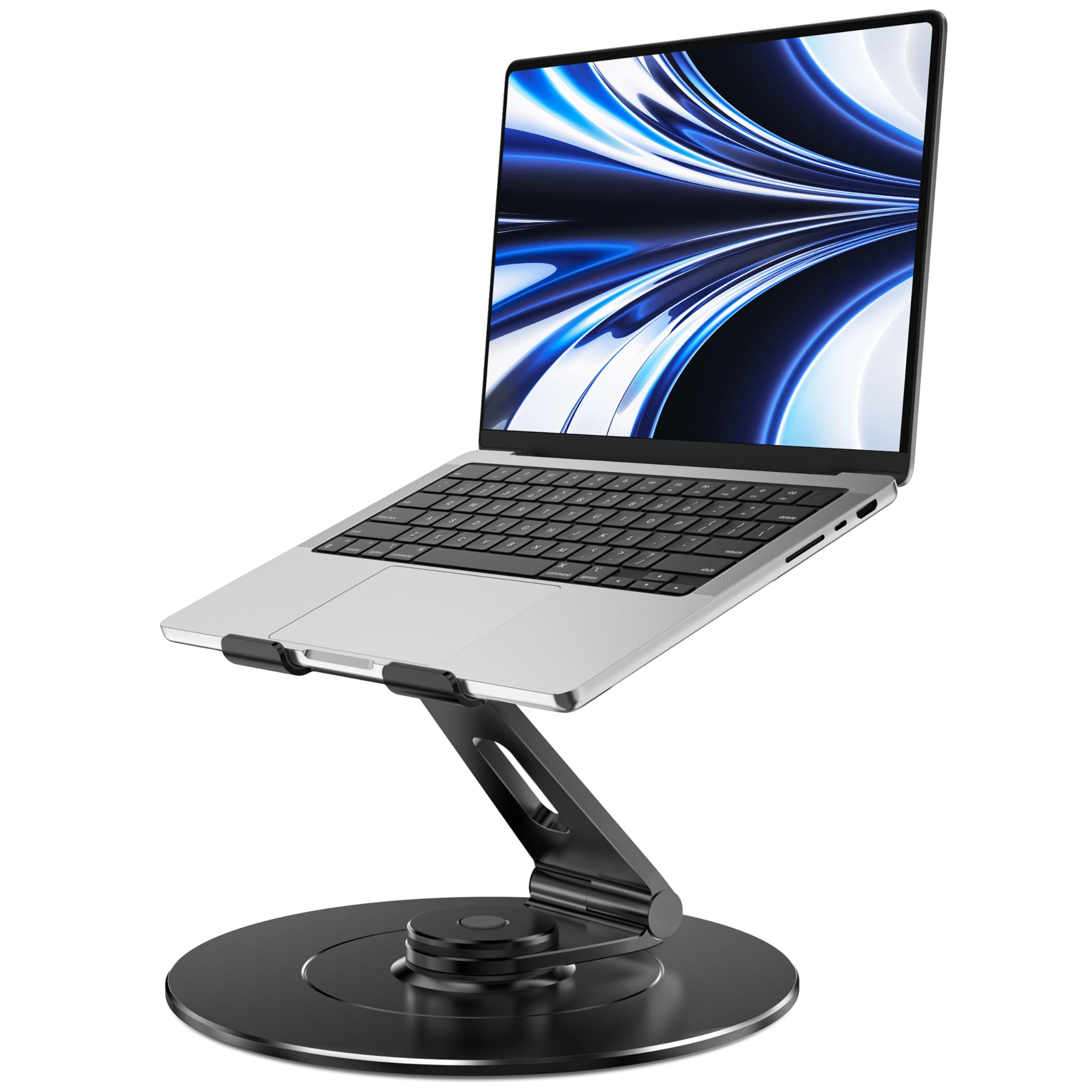 Loxp Ultra Stable Swivel Laptop Stand For Desk With 360 Rotating Larger Base, Military Grade Aluminum Anti Loosening Structure  