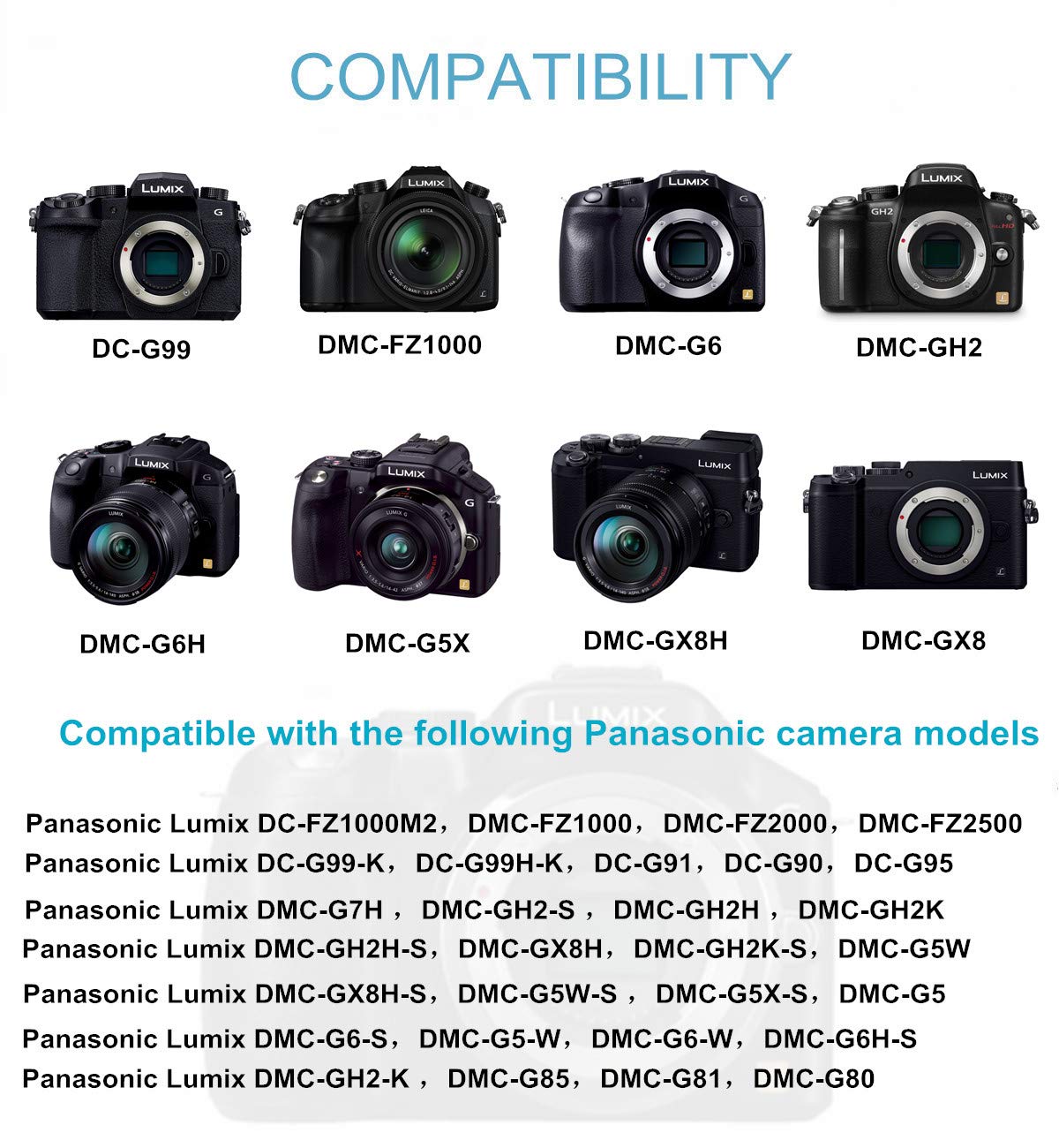Kimaru Dmw Dcc8 Dc Coupler Dmw Ac10 Dmw Ac8 Ac Power Adapter Dmw Blc12 Dummy Battery Kit For Panasonic Lumix Dmc Gh2 G5 G6 G7 G80 G81 G85 G5X Gx8 Fz300 Fz1000 Fz2500 Dc G90 G95 G99 Cameras.