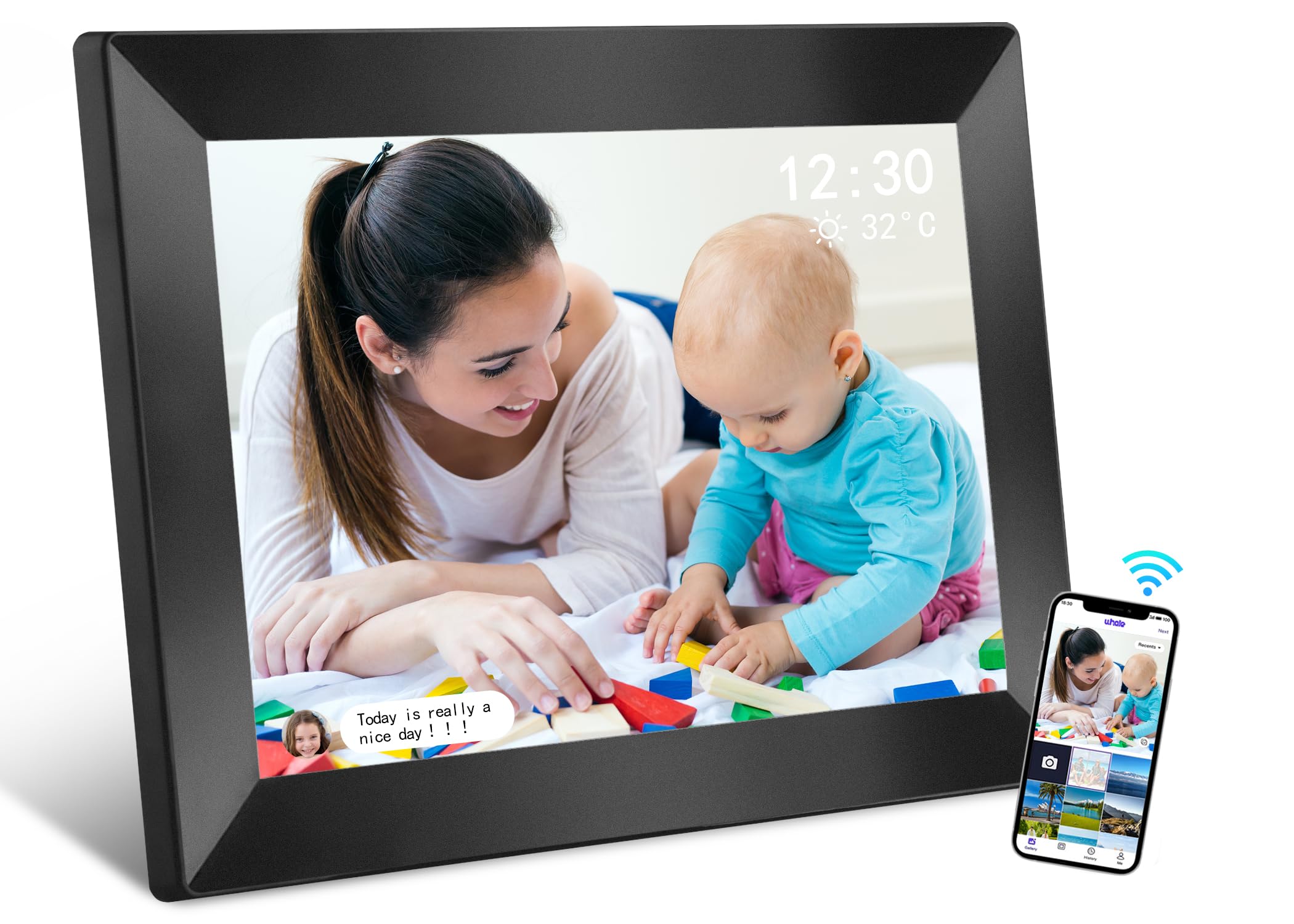 Uhale Digital Picture Frame Wifi Smart Picture Frames 10.1'' Hd Ips Touch Screen Digital Photo Frame, Auto Rotate,16Gb Storage,U
