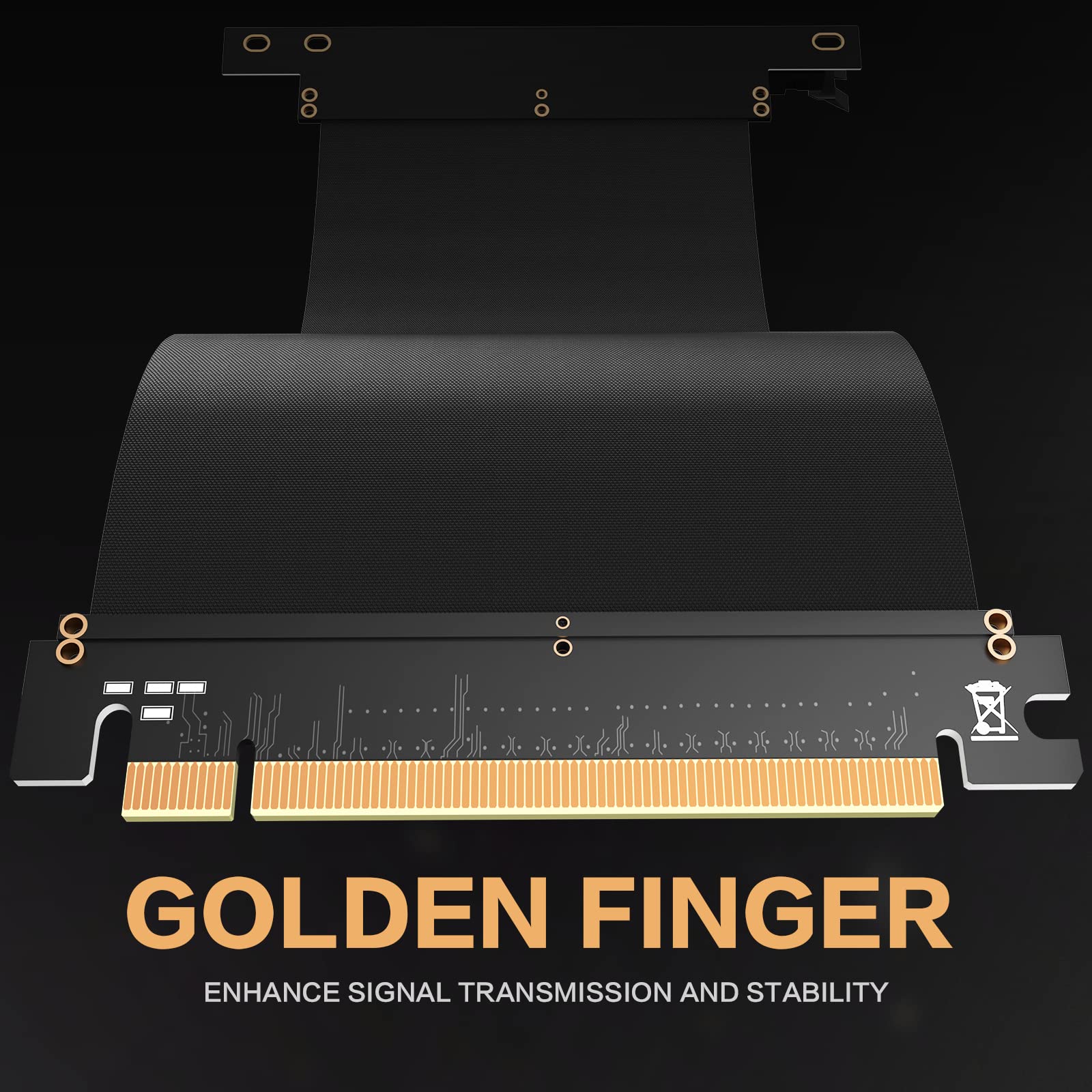 Asiahorse New Pcie 3.0 16X High Speed Flexible Extender Riser Cable Card Extension Port Adapter 200Mm(90 Degree Angle Black)