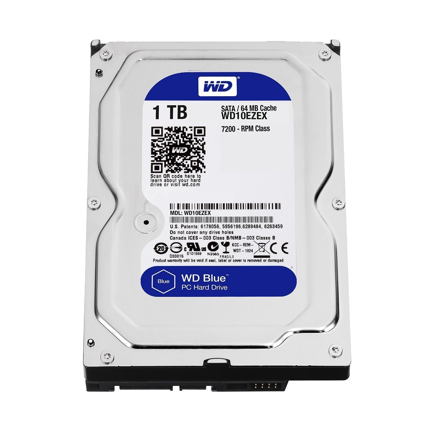 Western Digital(Wd) Blue Deskptop 1Tb( 1Terabyte) 3.5''Hard Disk Drive, 5400~7200Rpm, Sata3 ( 6.0Gb/S), 64Mb Cache, Ideal For Pc