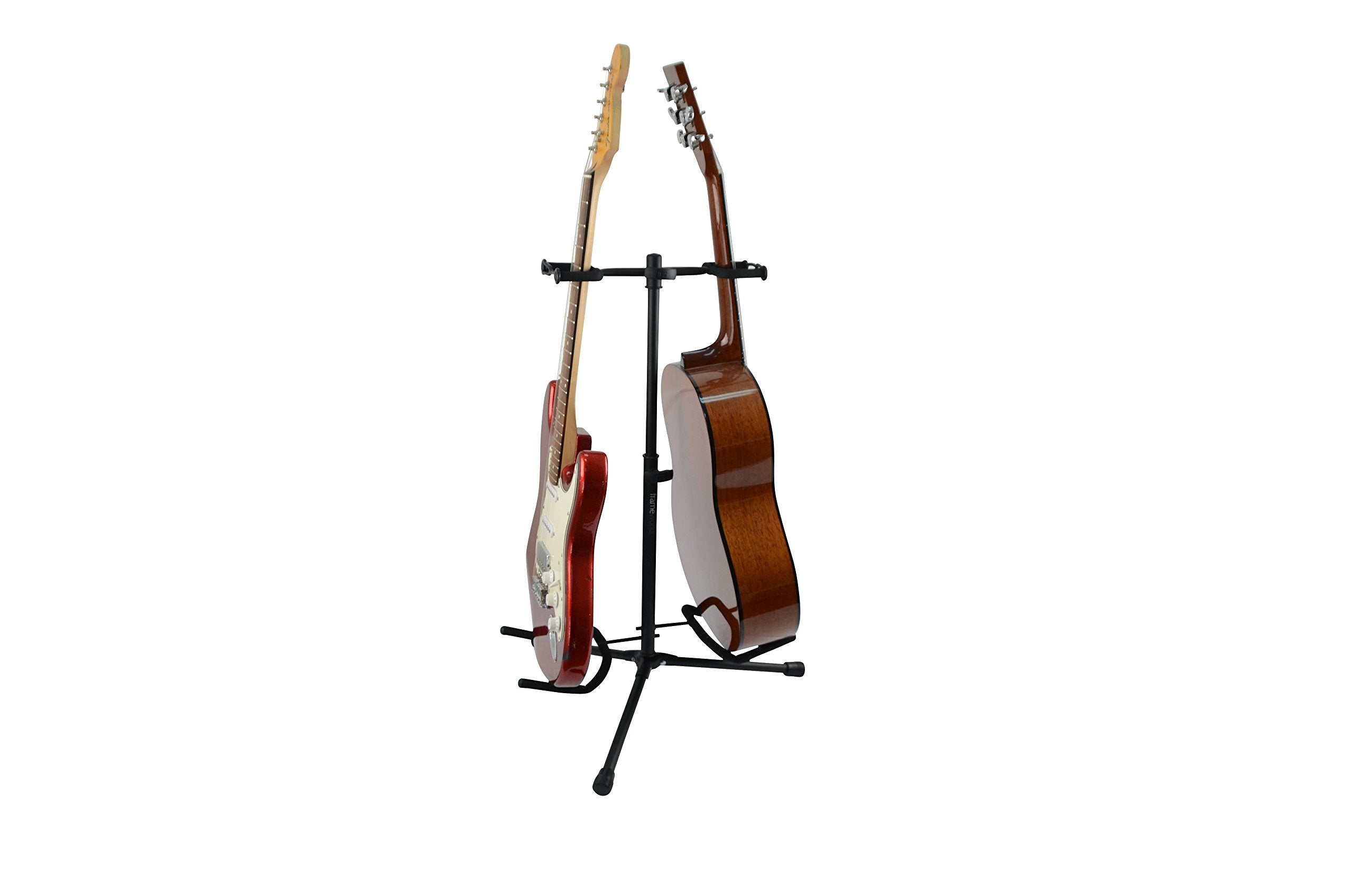 Gator Frameworks Adjustable Double Stand Holds Two Electric Or Acoustic Guitars (Gfw Gtr 2000)
