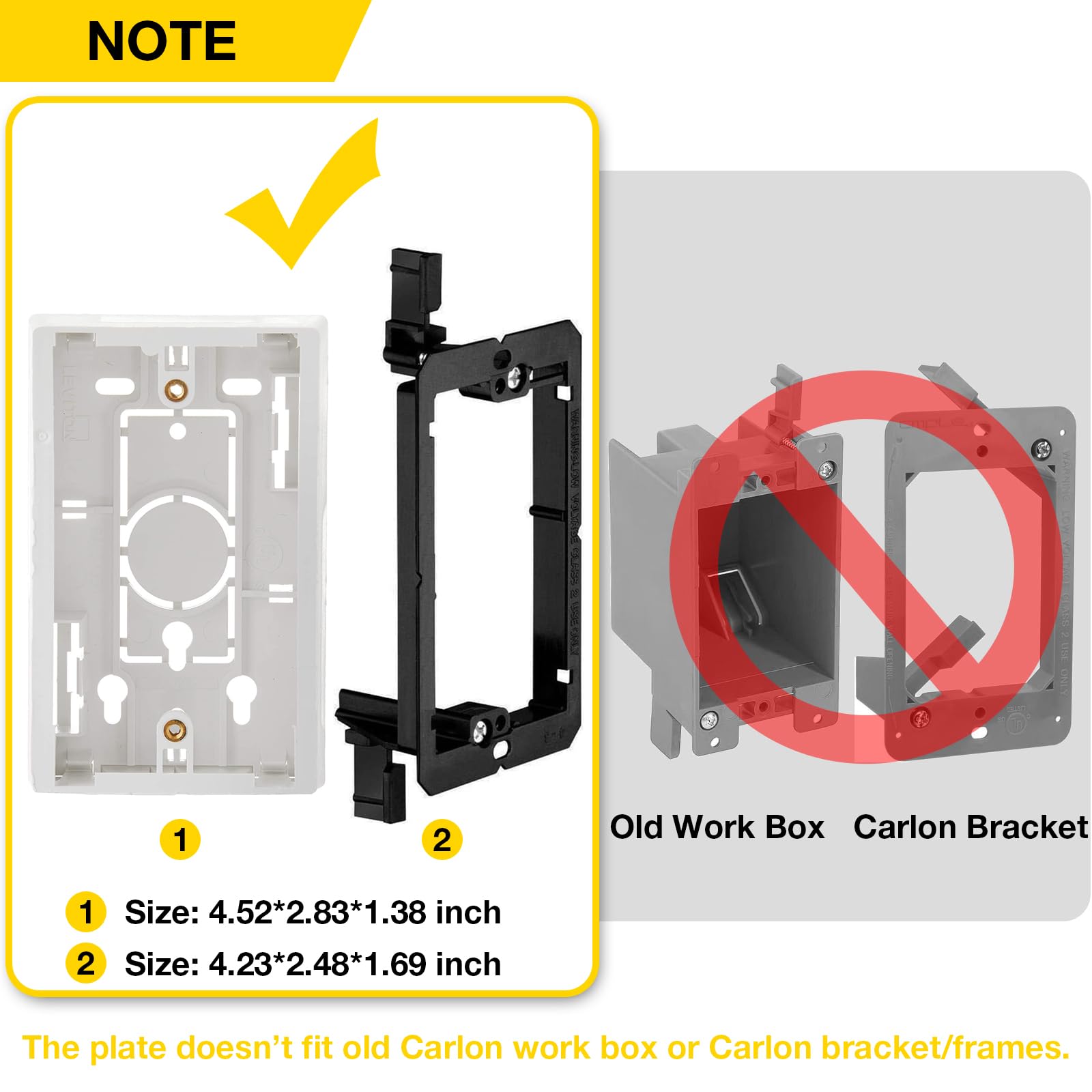 BNPUHIU Single Brush Wall Plate Cable Pass Through Insert 1-Gang Low Voltage ABS White 2 Pack