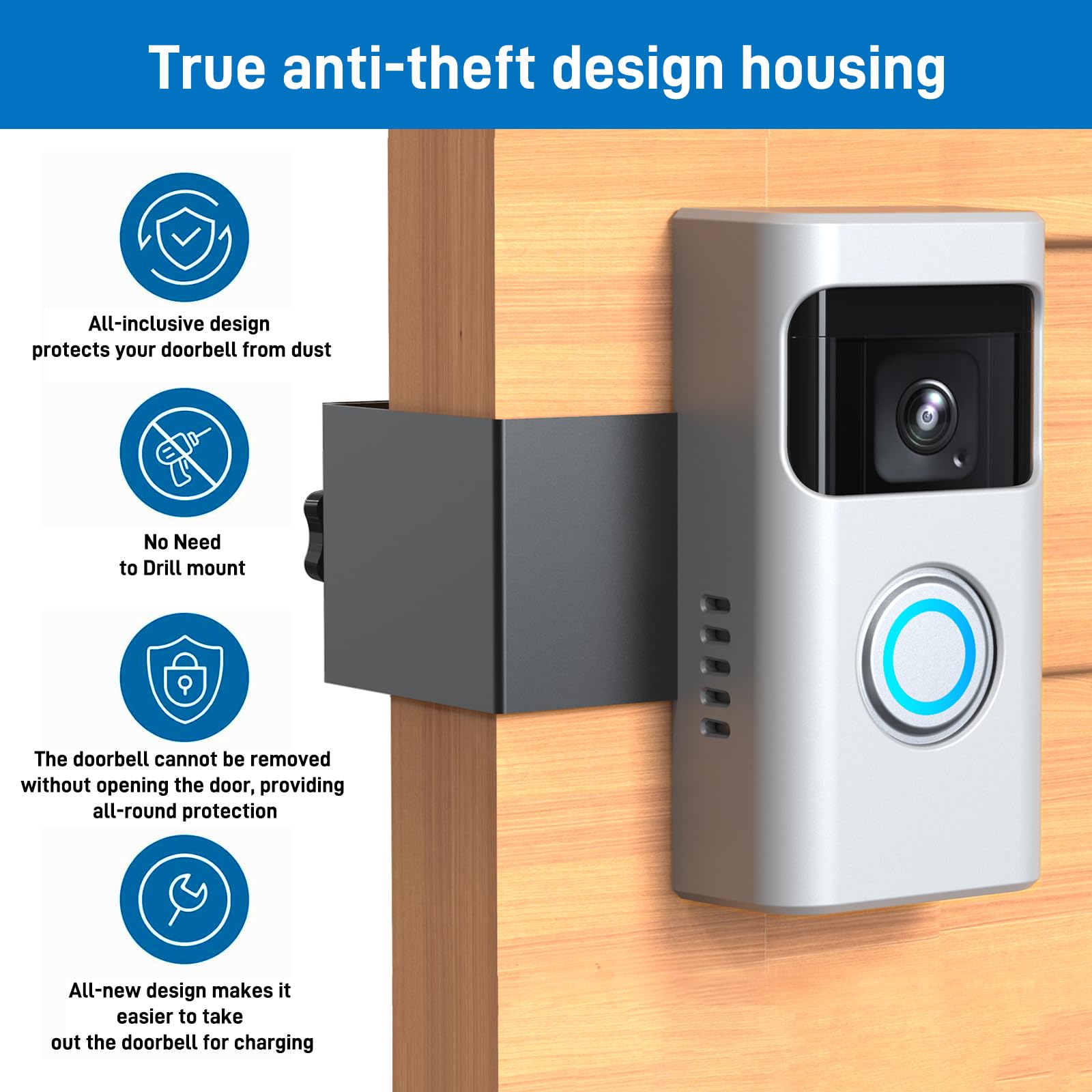 All New Anti Theft Ringdoorbell Mount Compatible With Ring Battery Doorbell And Ring Battery Doorbell Plus/Pro No Drill Ring Doo