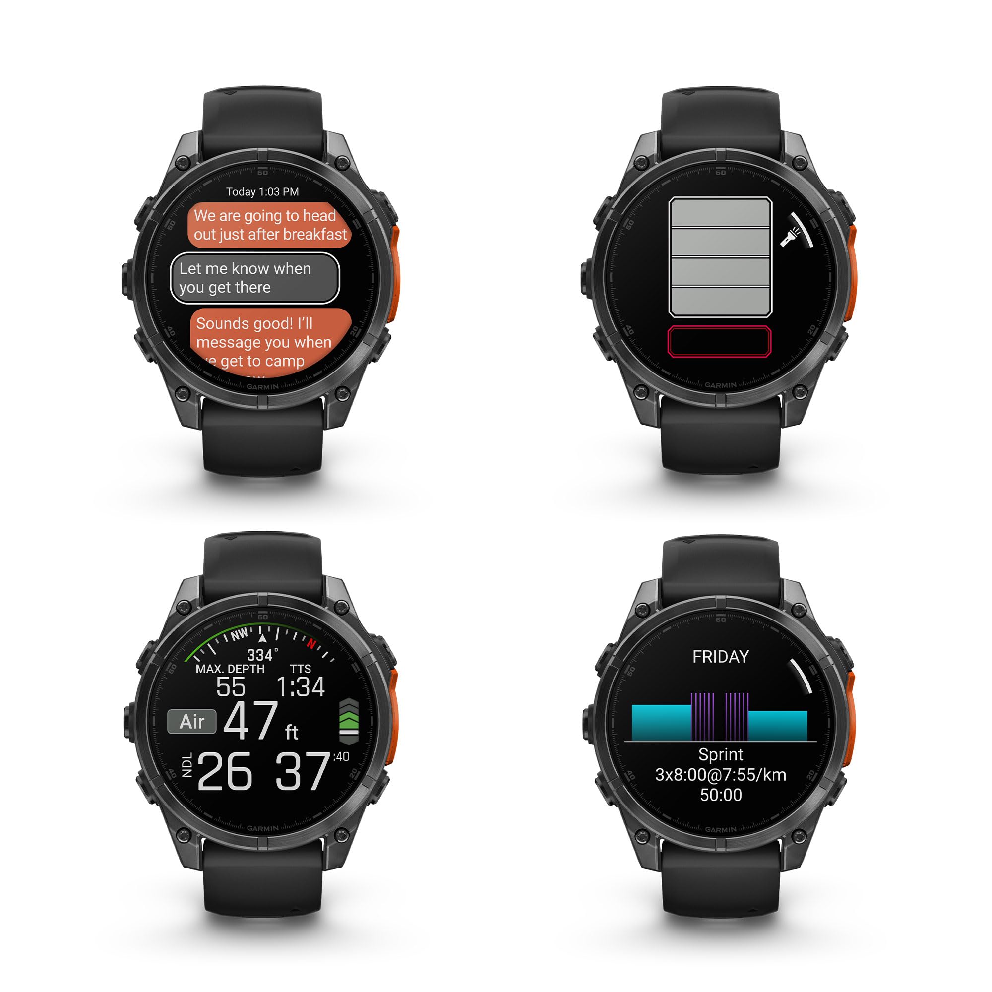 Garmin Fenix 8 47Mm Amoled Premium Multisport Gps Smartwatch Slate Gray With Black Silicone Band, Built-In Led Flashlight, Healt