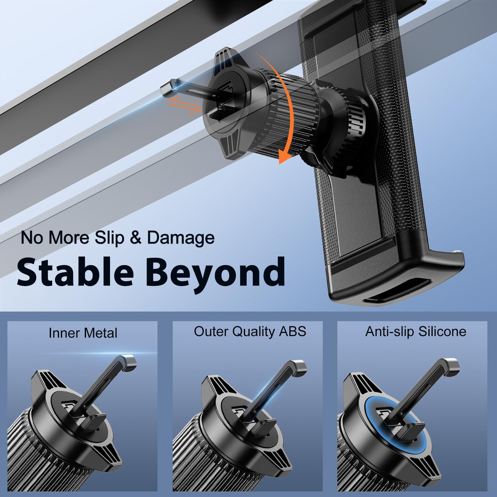 Car Phone Mount For Samsung Galaxy Z Fold 6 5 4 3 - Tablet Holder For Car Air Vent Dashboard Handsfree, 360 Rotatable Fit For Ip