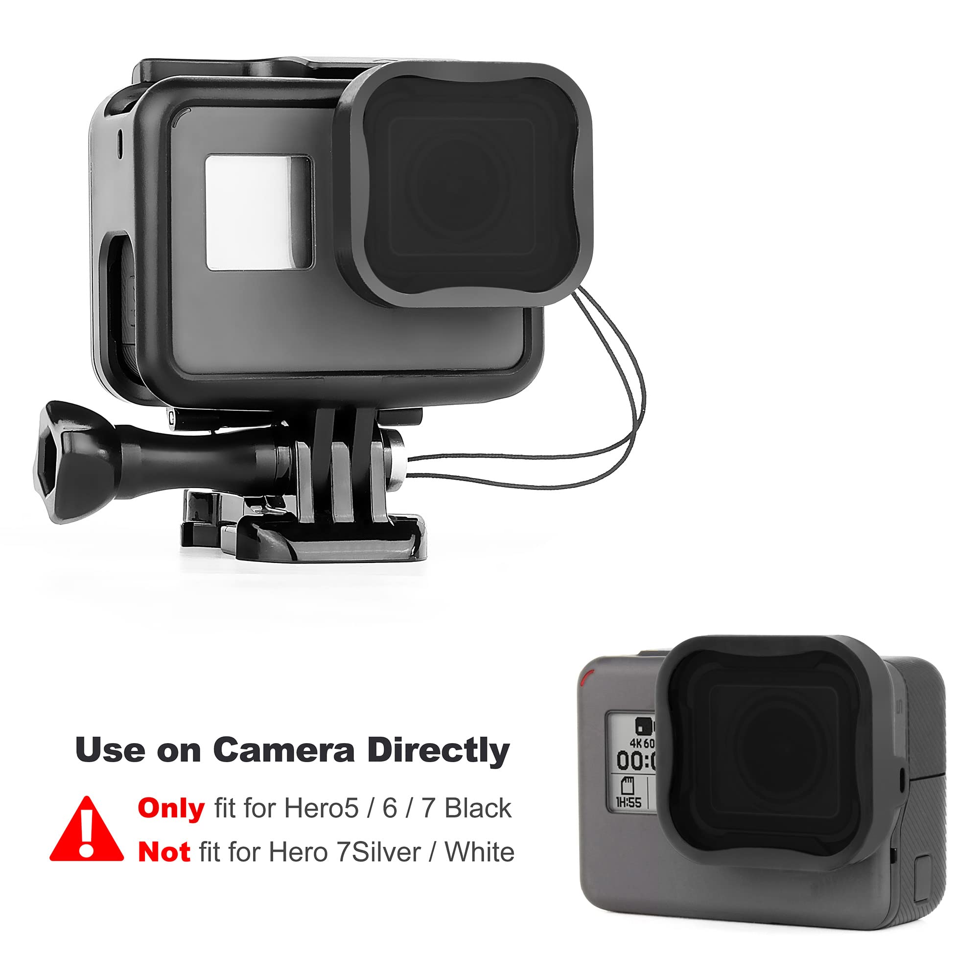 Gepuly 4 Pack Camera Lens Filter Cpl Nd8 Nd16 Nd32 Filter For Hero 5/Hero 6/Hero 7 Black, Neutral Density & Polarizing Lens Filt