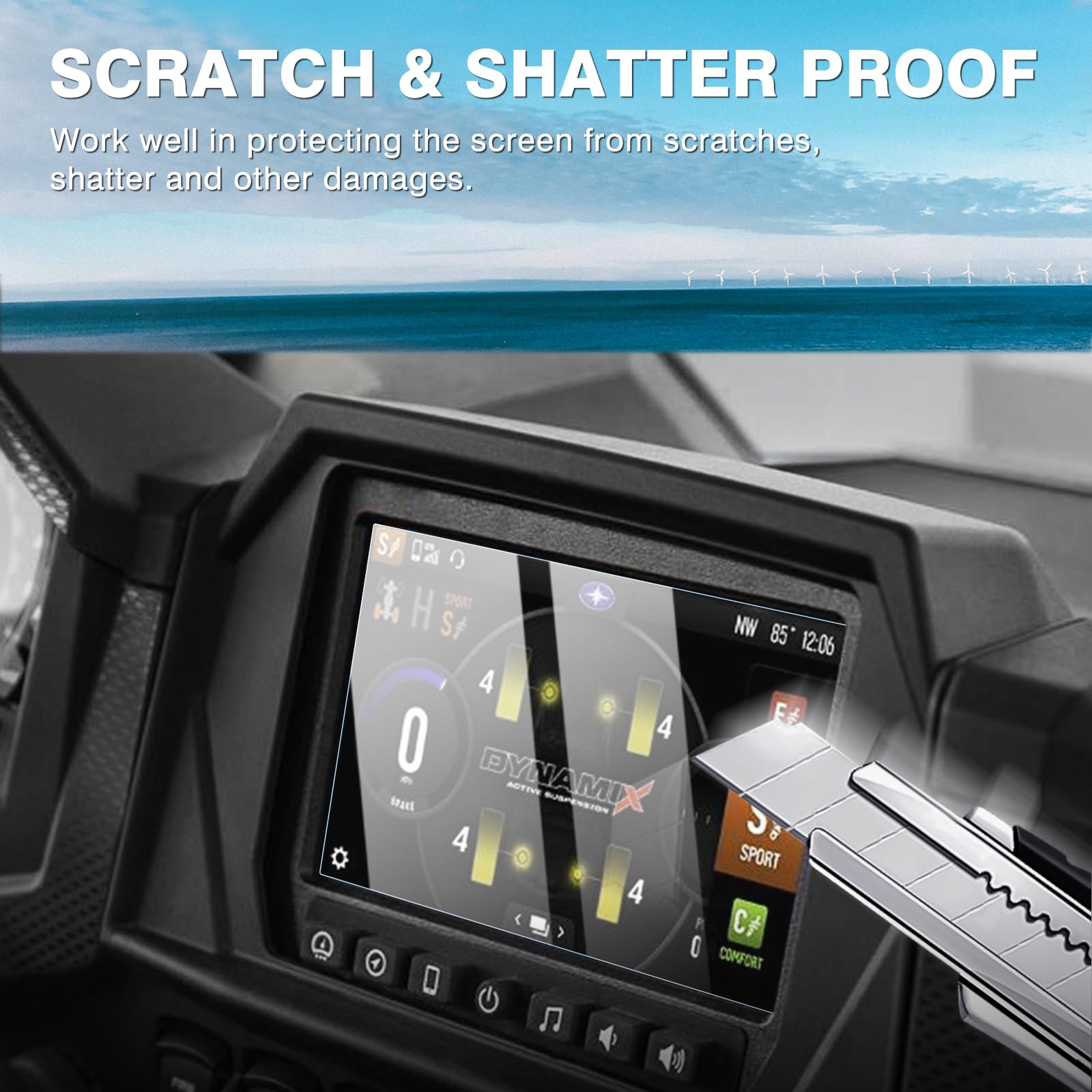 Karltys 2 Pack Screen Protector For 2019 2025 Polaris Rzr Pro Xp/R Turbo Sportsman Ranger General Xpedition Ride Command Snowmobile 7S Accessories 7 Inch Touchscreen Tempered Glass Hd Anti Glare