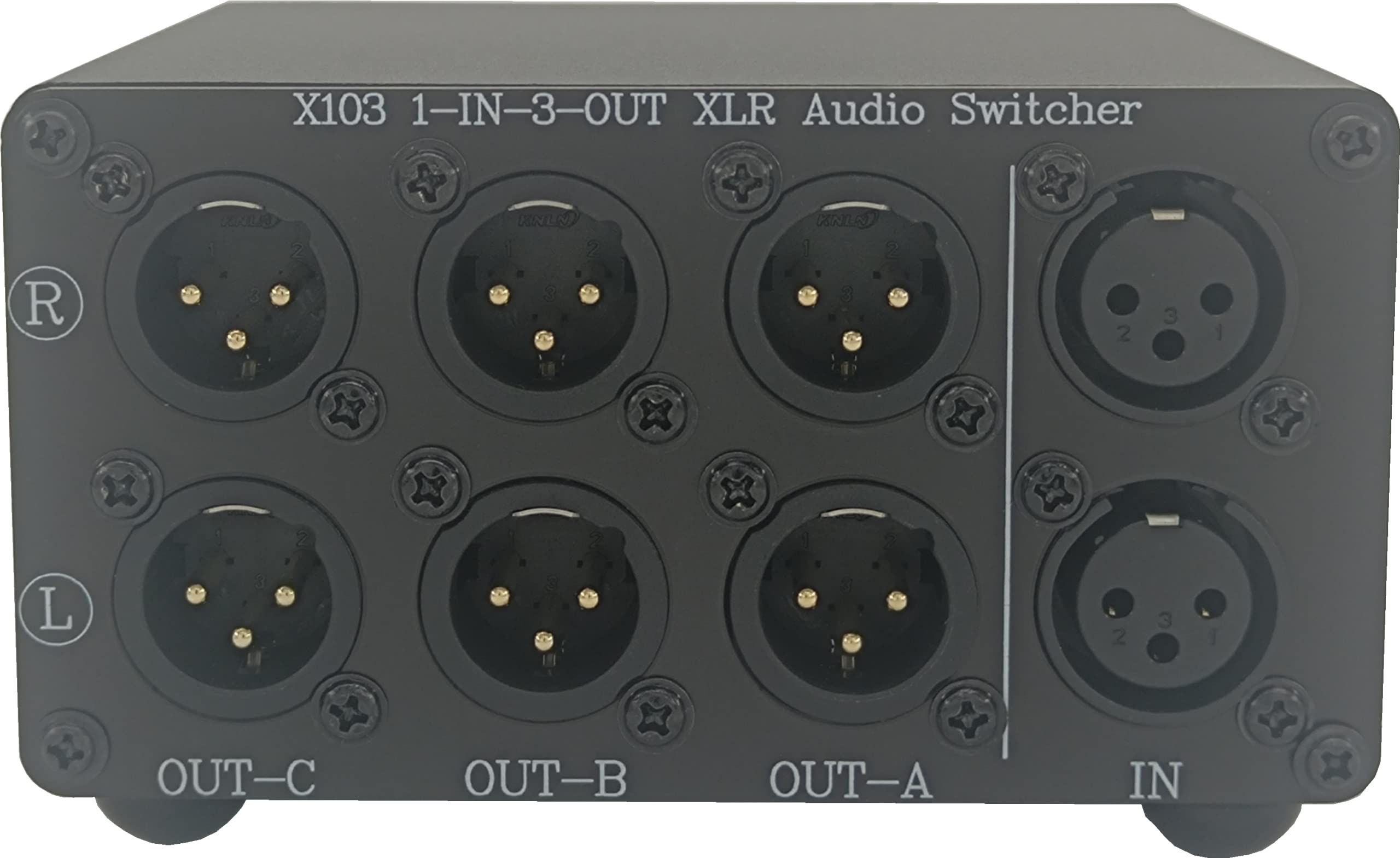 Solupeak 1 In 3 Out Xlr Balanced Audio Switch Box, 3 Channels Xlr Stereo Converter,Passive Signal Source Audio Input Selector Sw