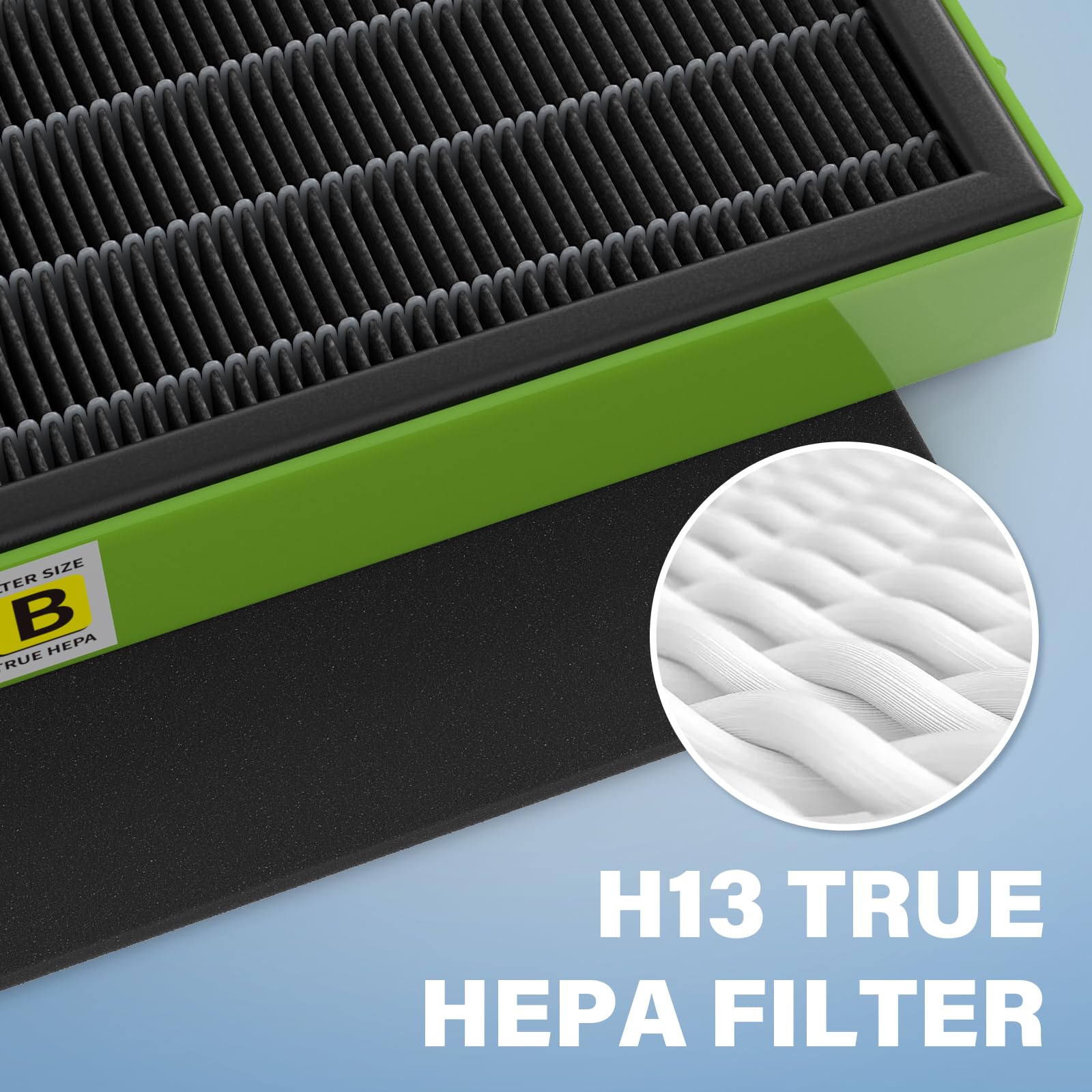Fmdzfl Filter B Toxin Clear Hepa Replacement Compatible With Ac4825 Ac4300 Ac4800 Ac4900 Ac4850, 2 True Hepa Filters & 6 Activat