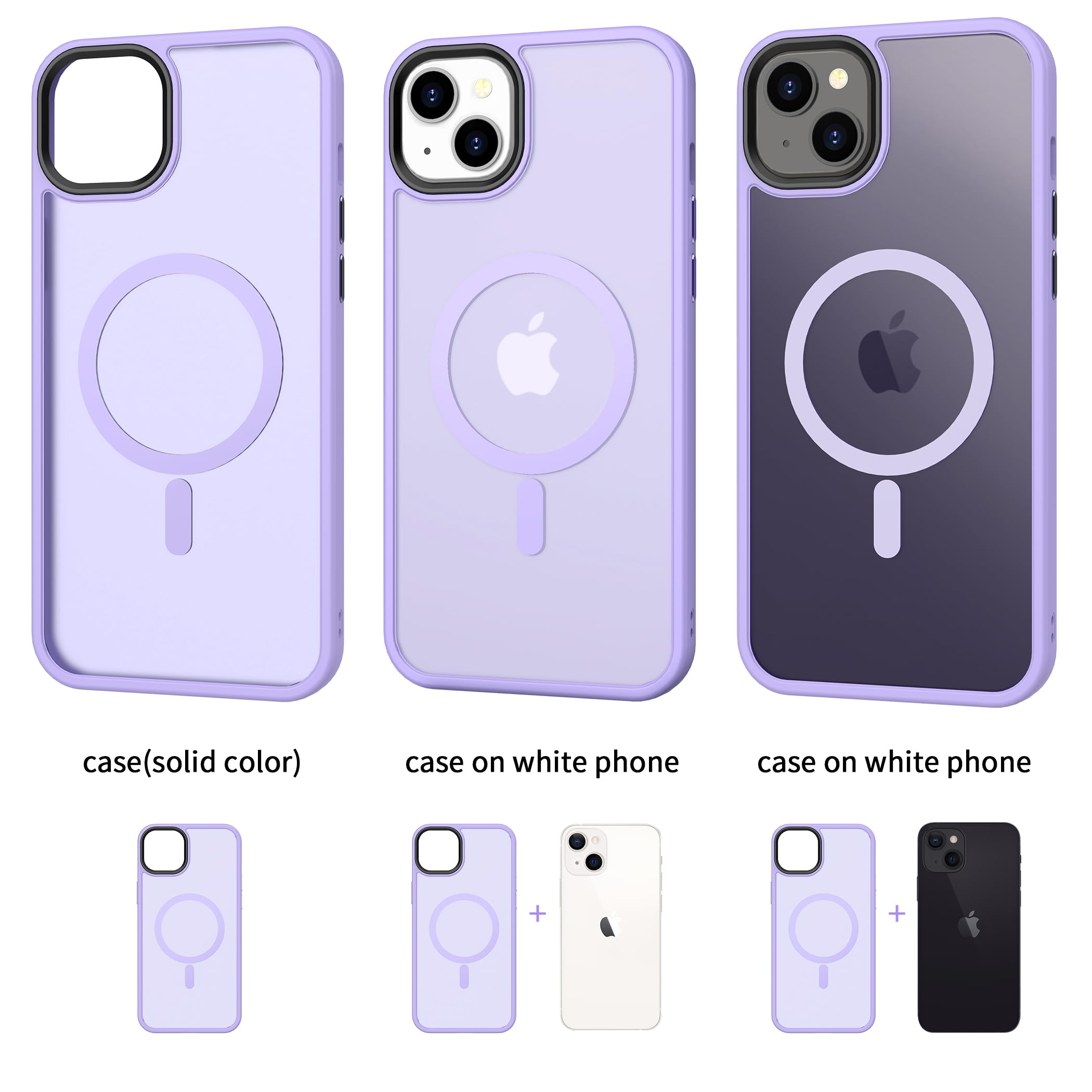 Cacoe Magnetic Case For Iphone 13 & Iphone 14 6.1 Inch Compatible With Magsafe & Magnetic Car Phone Mount,Anti Fingerprint Tpu T