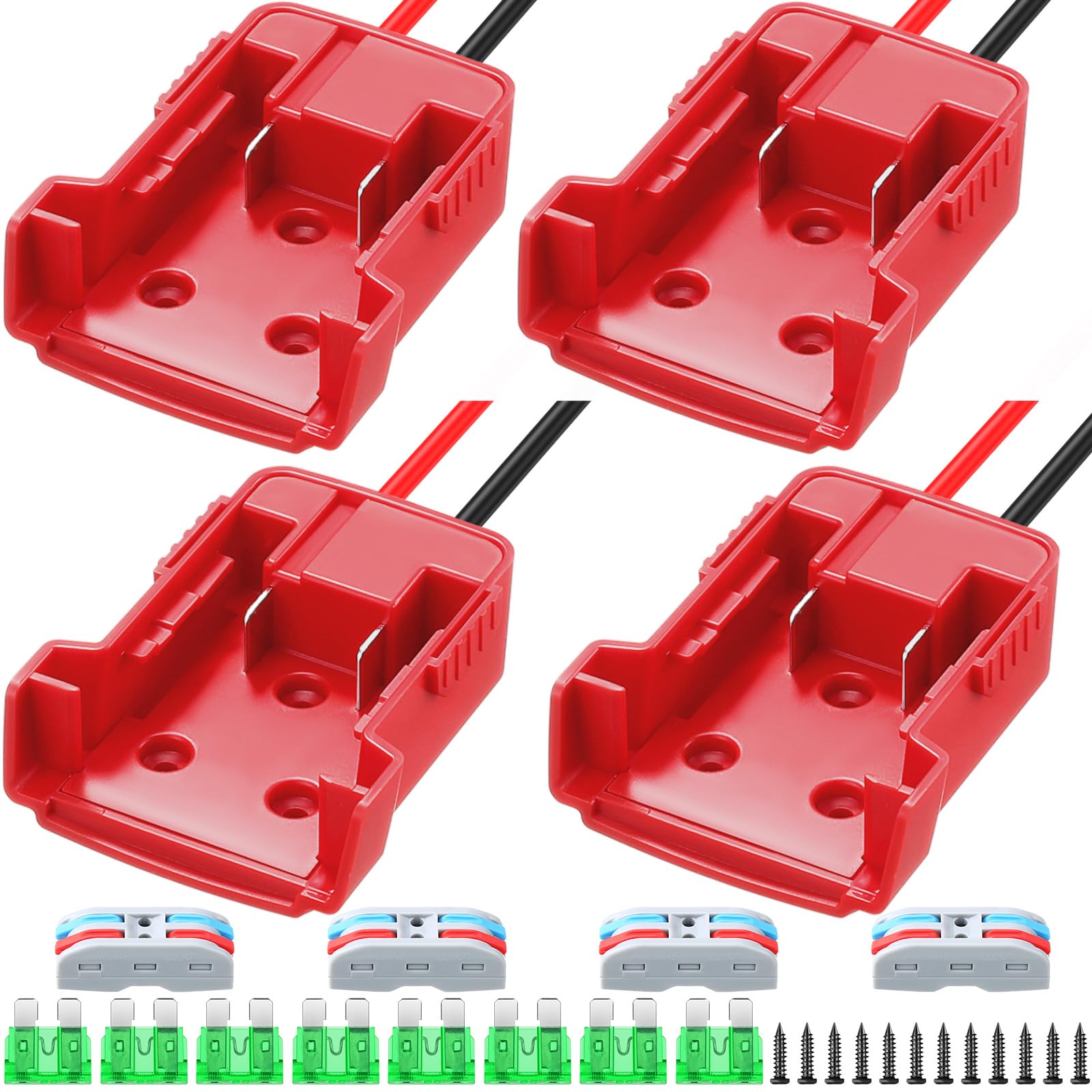 Pickmesh 4 Packs Wheels Adapter Compatible With Milwaukee/M18 18V Battery Adapter Converter Kit For Rc Car Robotics Rc Truck Diy