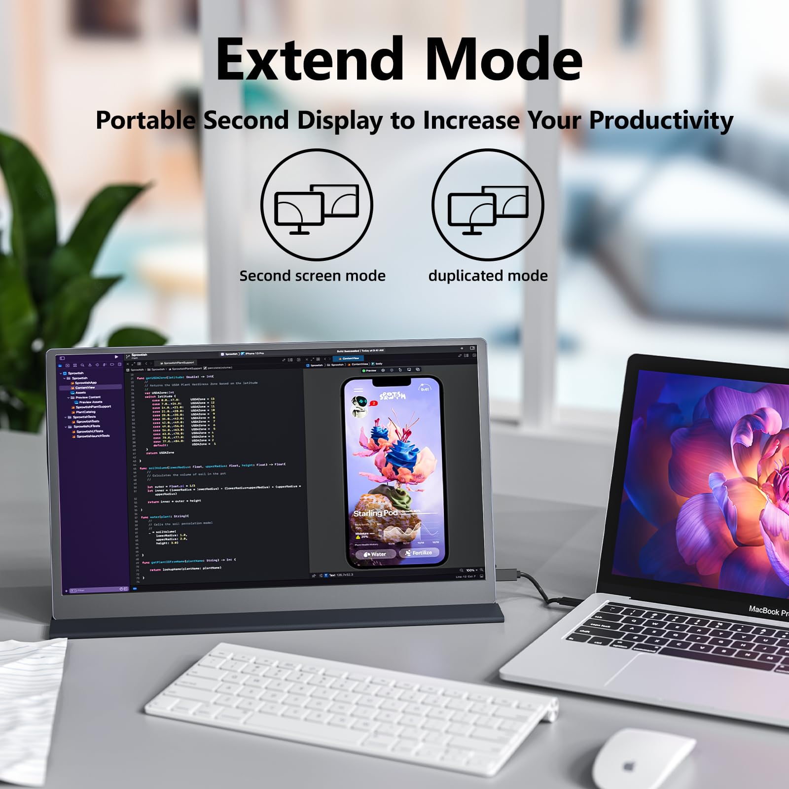 Upperizon Portable Monitor 15.6 Inch Fhd 1080P Hdr Ips Travel Monitor With Speakers Hdmi Dual Usb C Portable Screen For Macbook