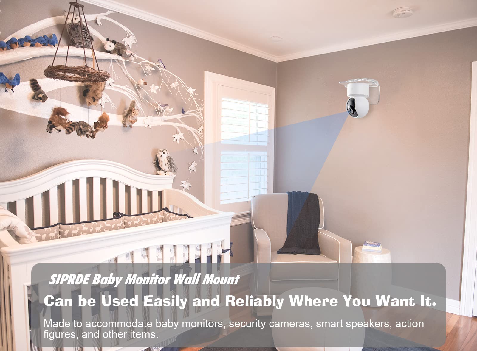 Siprde Acrylic Small Wall Shelf Set Of 3 For Security Cameras, Speakers, Baby Monitors & More   4'' Universal Adhesive Shelf Eas